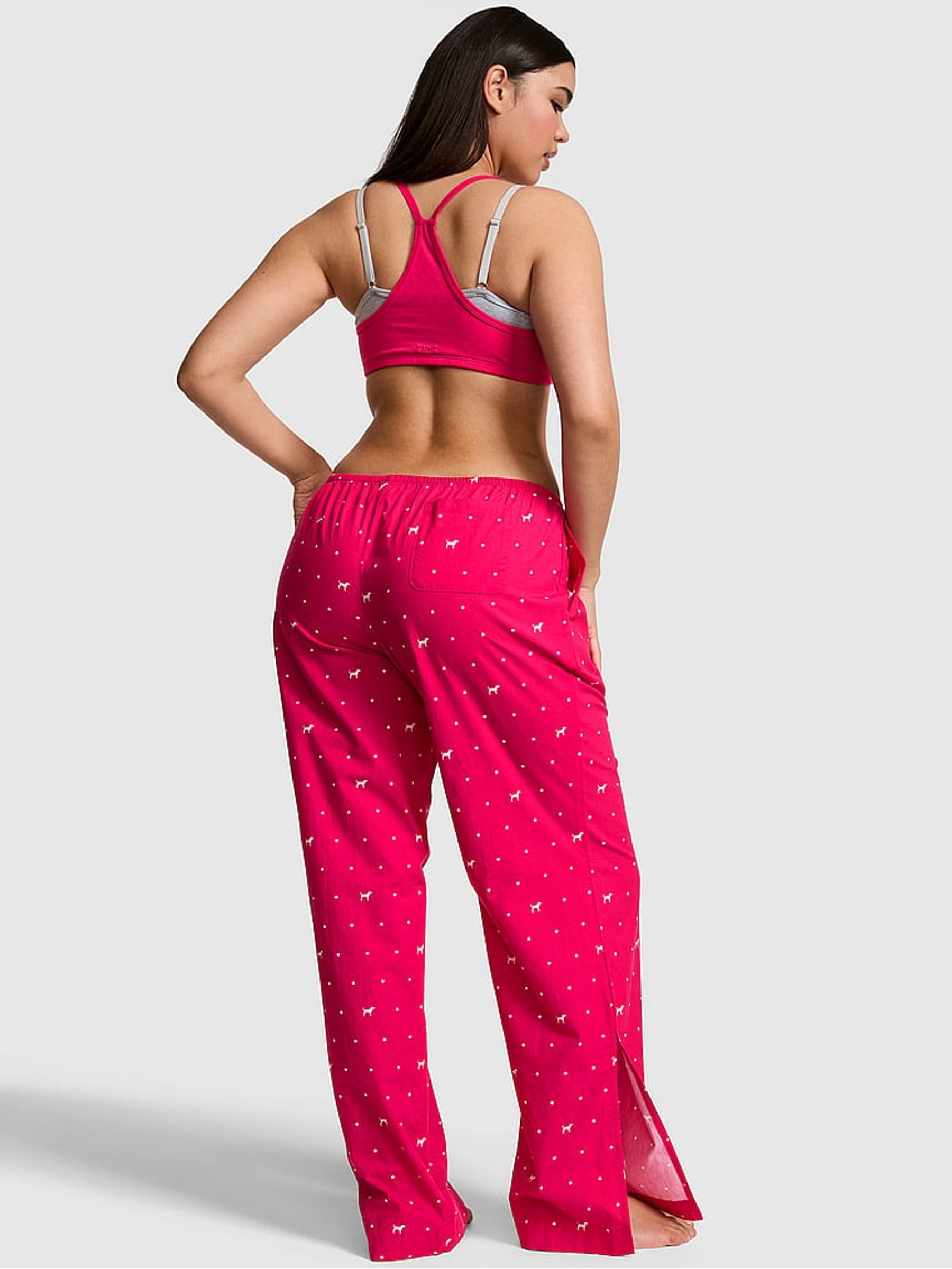 Hot Stuff Pink Dog Print Long Split Leg Pyjama Bottoms - Image 2 of 2