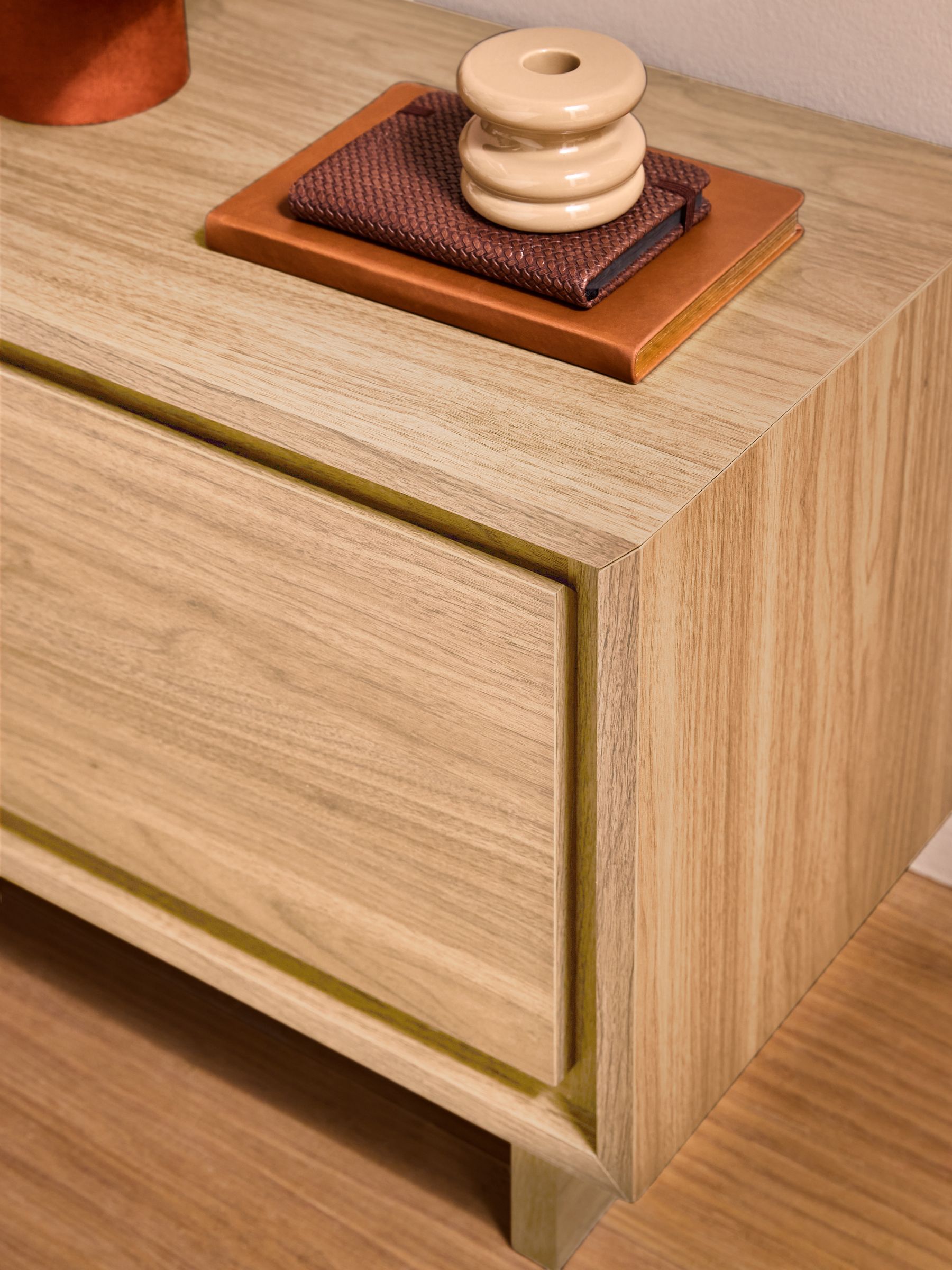 Kaci 1 Drawer Wide Bedside Table in Oak Effect - Image 3 of 5