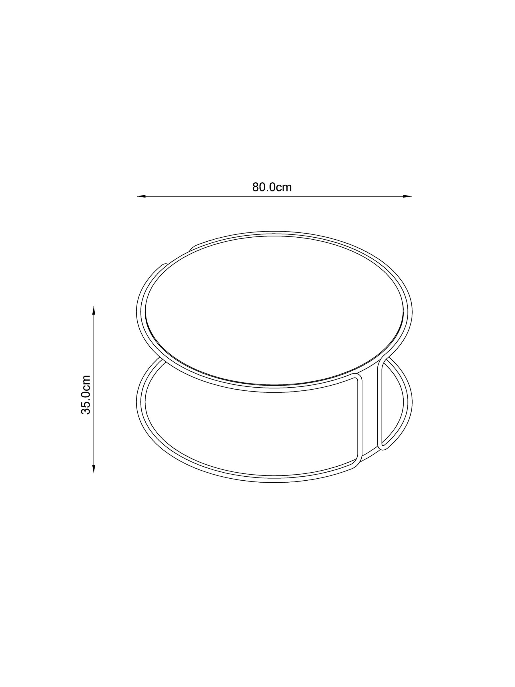 Piper Amber Glass Coffee Table in Chrome - Image 4 of 6