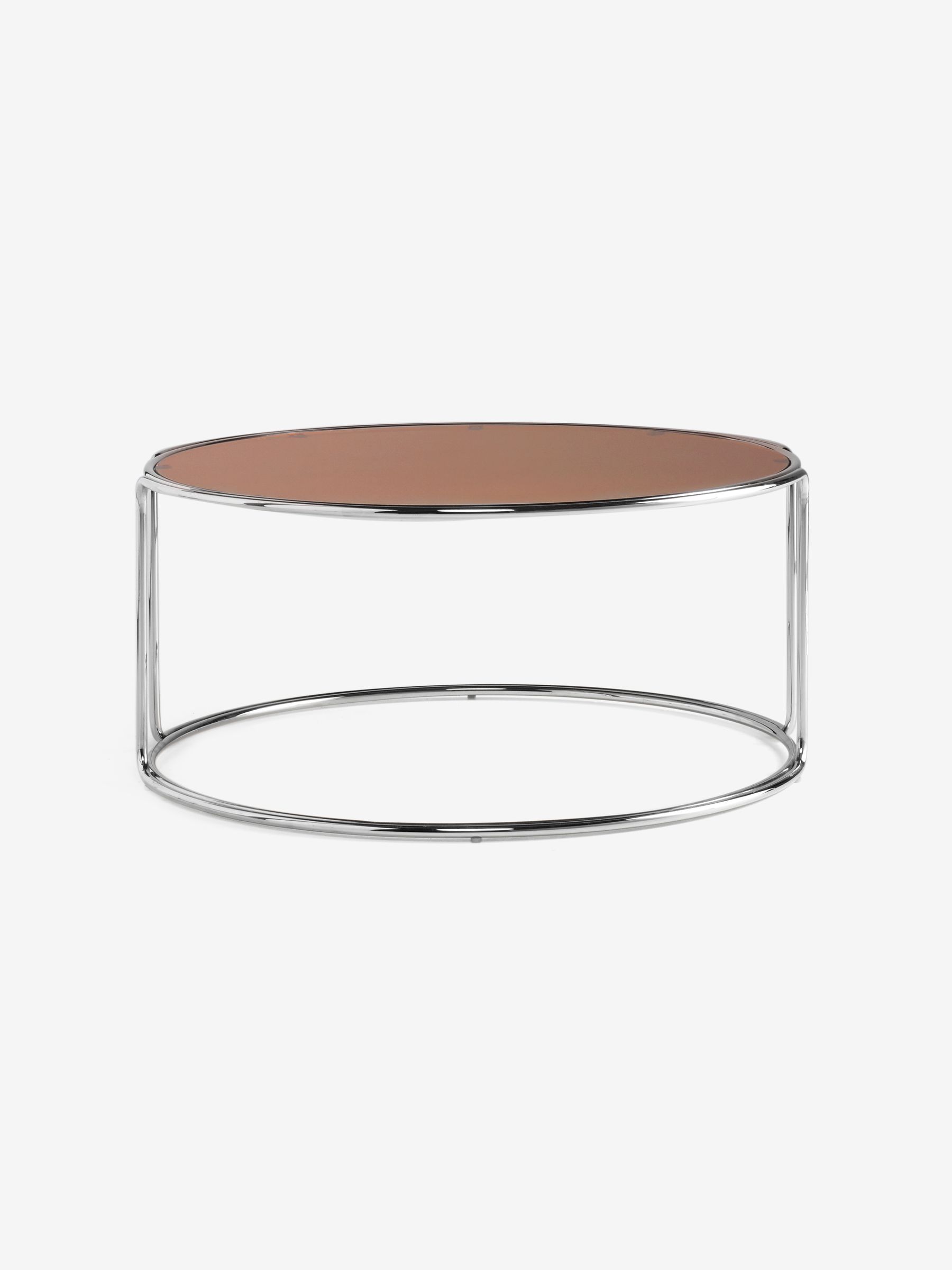 Piper Amber Glass Coffee Table in Chrome - Image 6 of 6