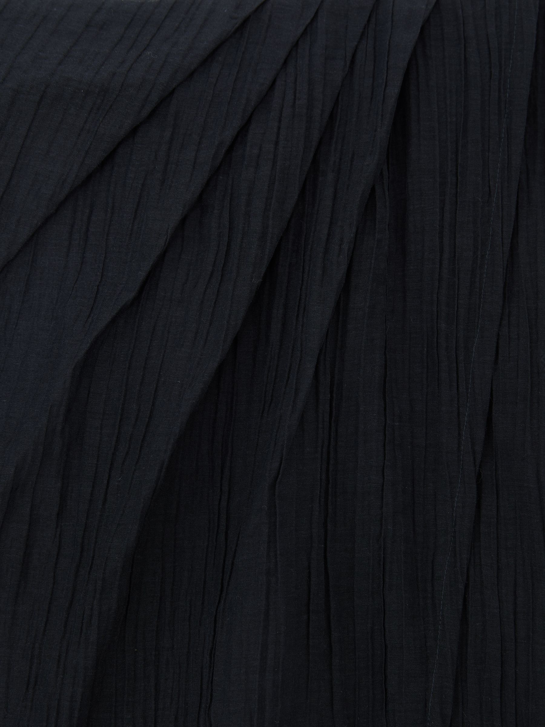 Cotton-Blend Gauze Wrap Beach Skirt in Navy - image 3