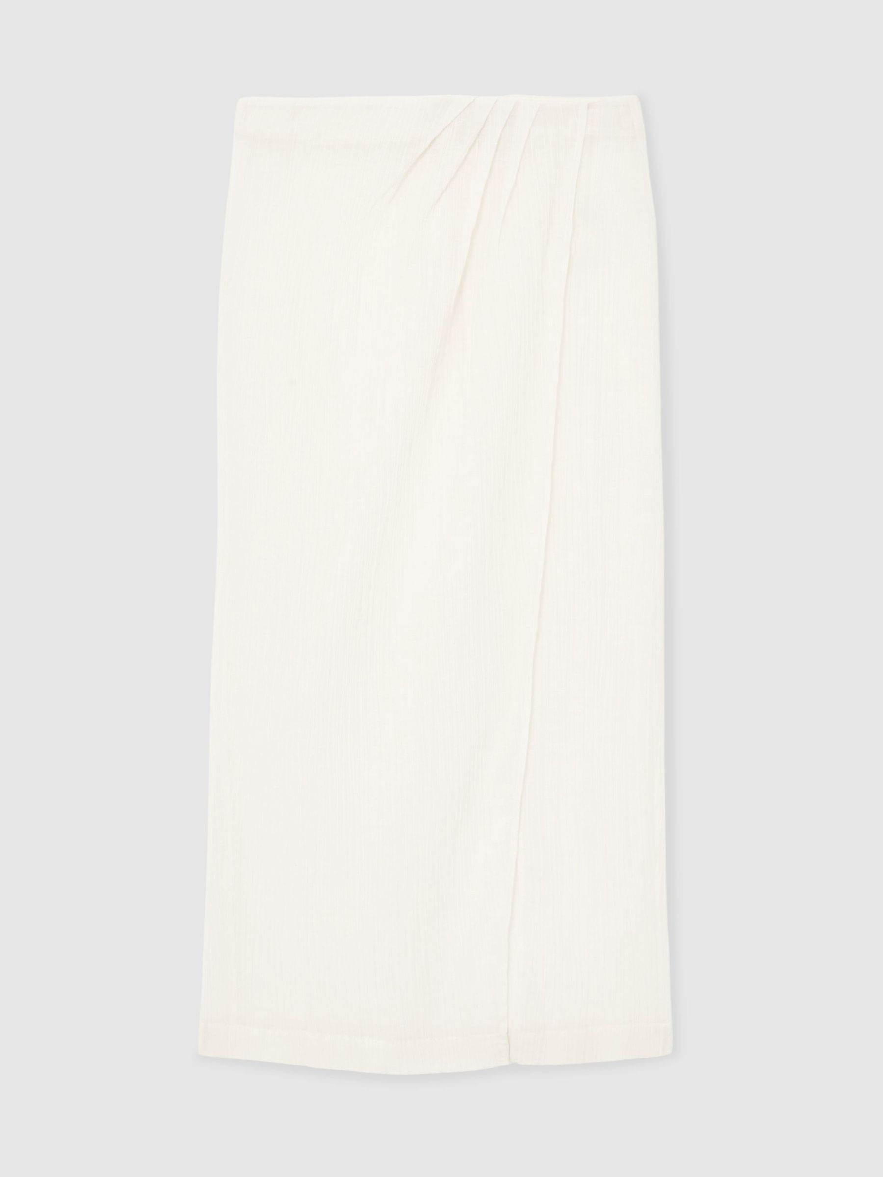 Cotton-Blend Gauze Wrap Beach Skirt in Neutral - image 1