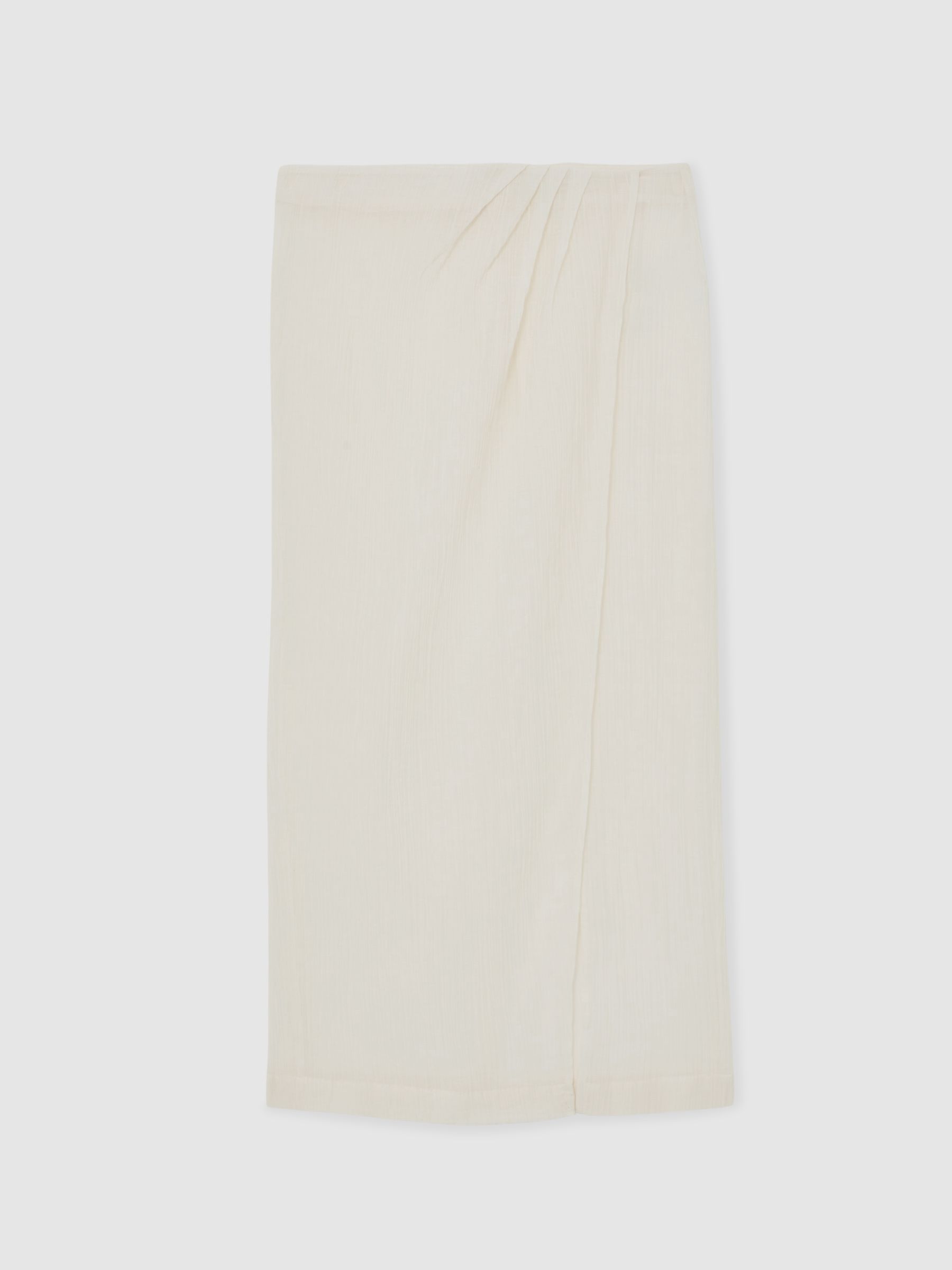 Cotton-Blend Gauze Wrap Beach Skirt in Neutral - Image 2 of 6