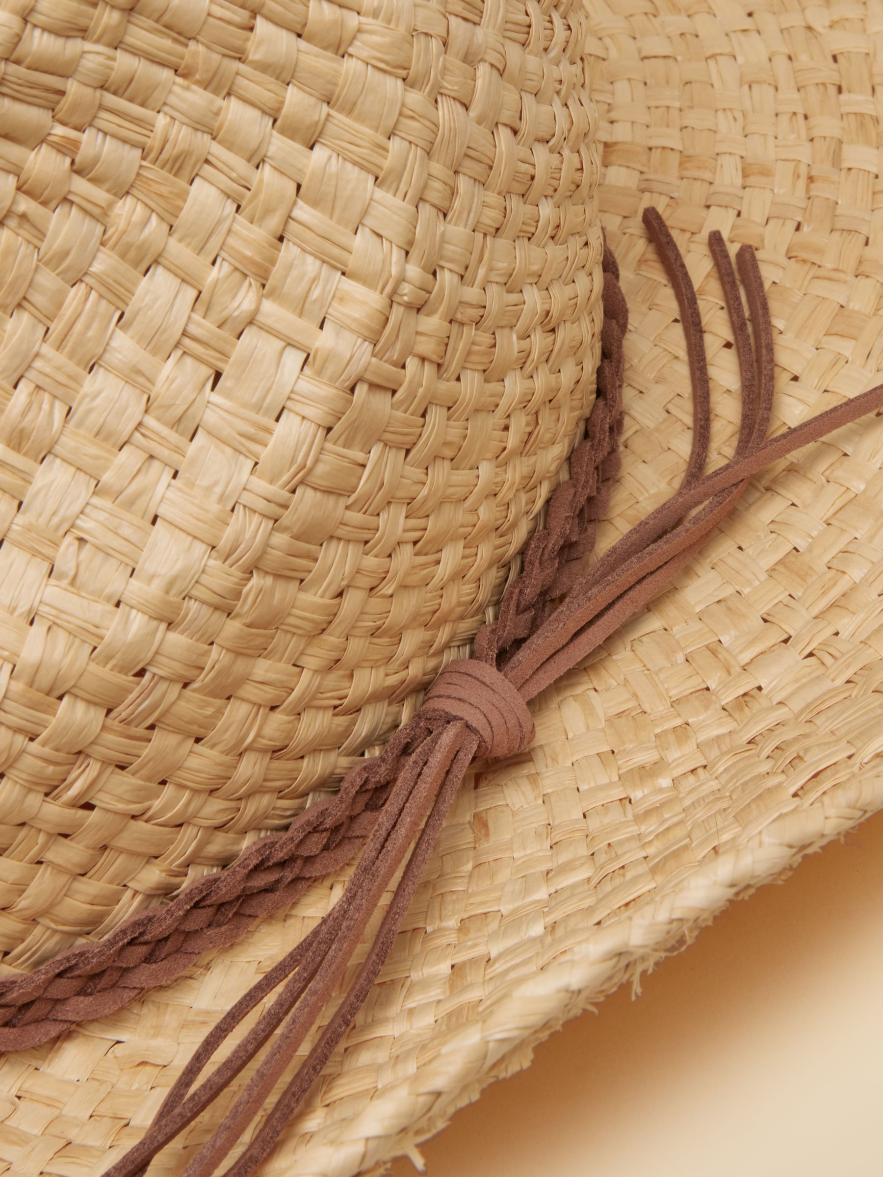 Western Straw Fedora Hat - Image 7 of 8