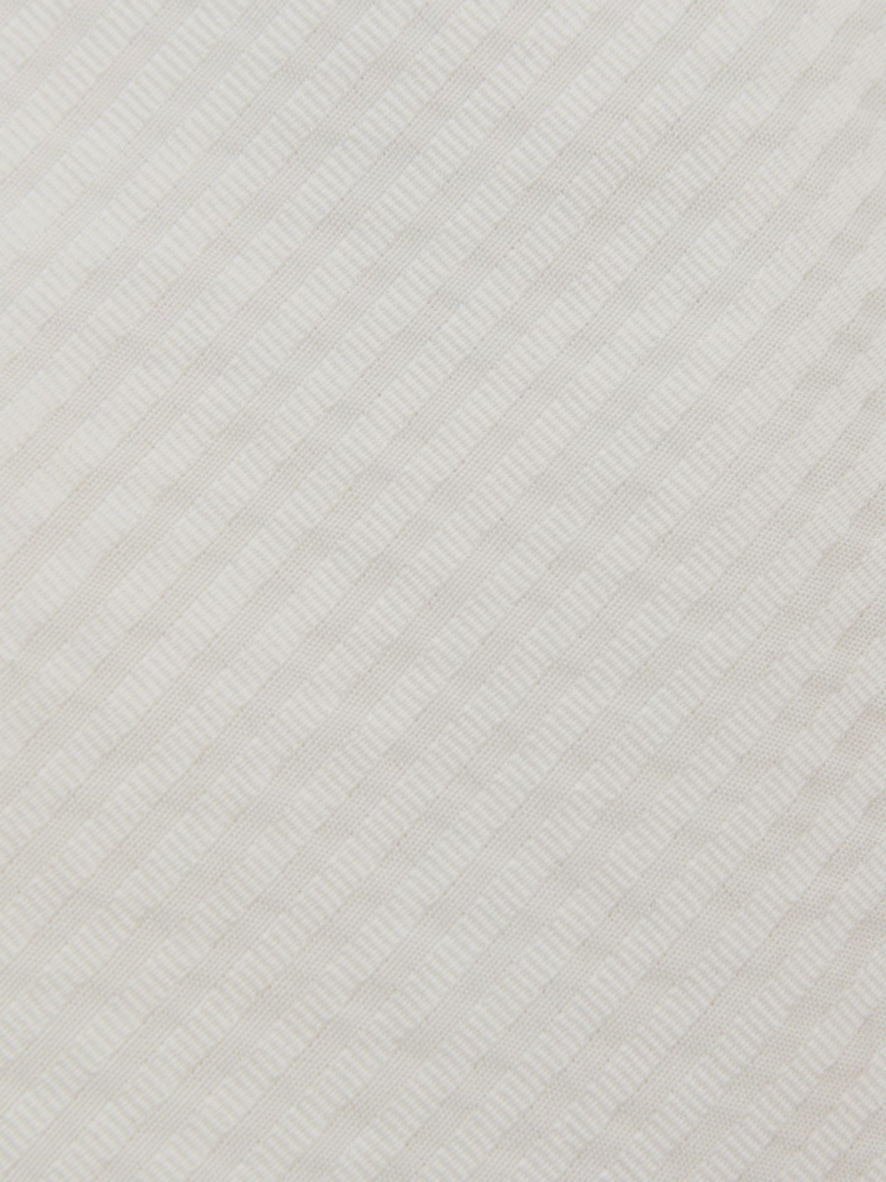 Cotton-Silk Seersucker Stripe Tie in Ivory White - image 1