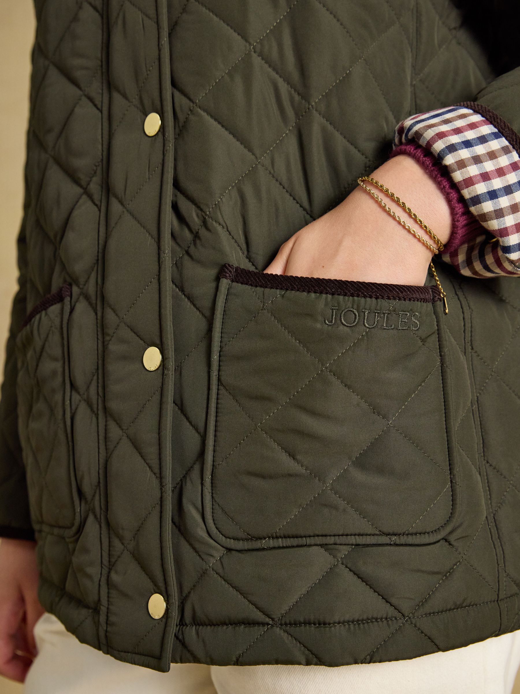 Highgrove Khaki Green Diamond Quilted Jacket - Image 5 of 12
