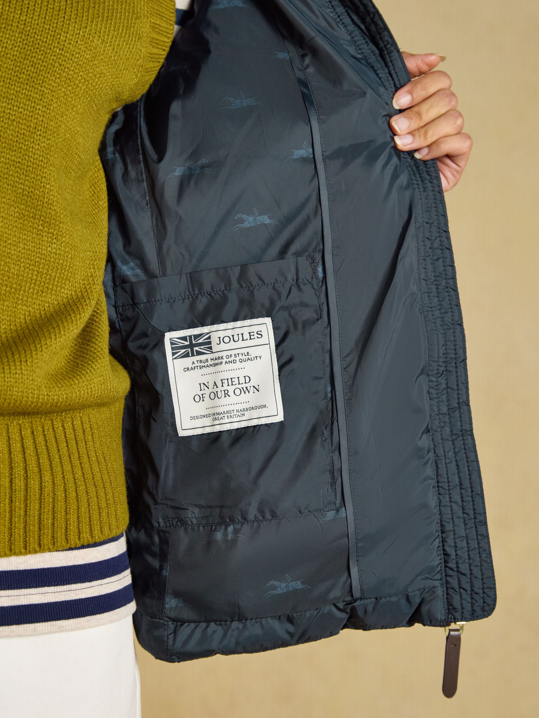 Paddock Navy Showerproof Padded Coat - Image 4 of 9