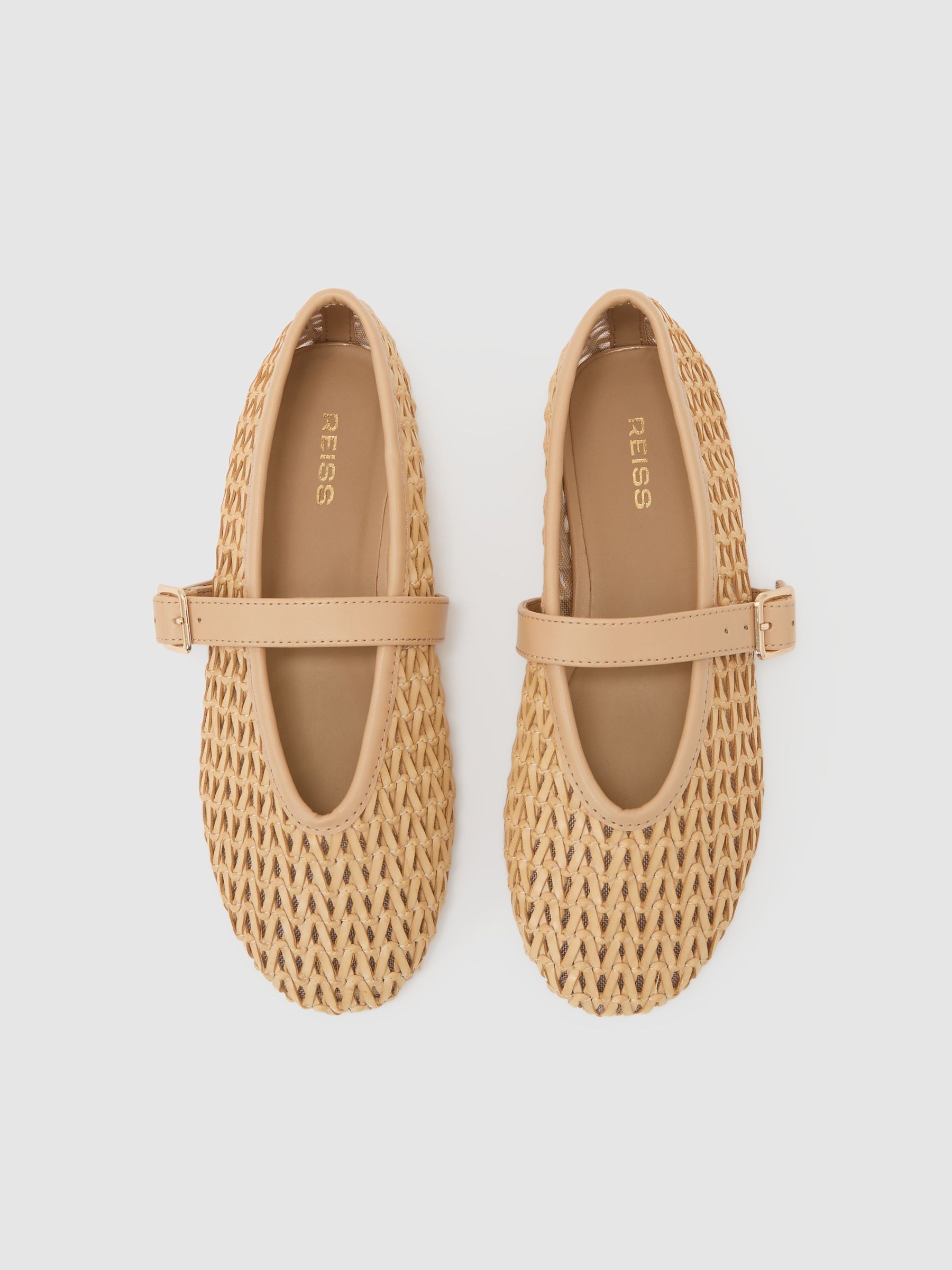 Girls Woven Ballet Pumps in Neutral - Image 2 of 4