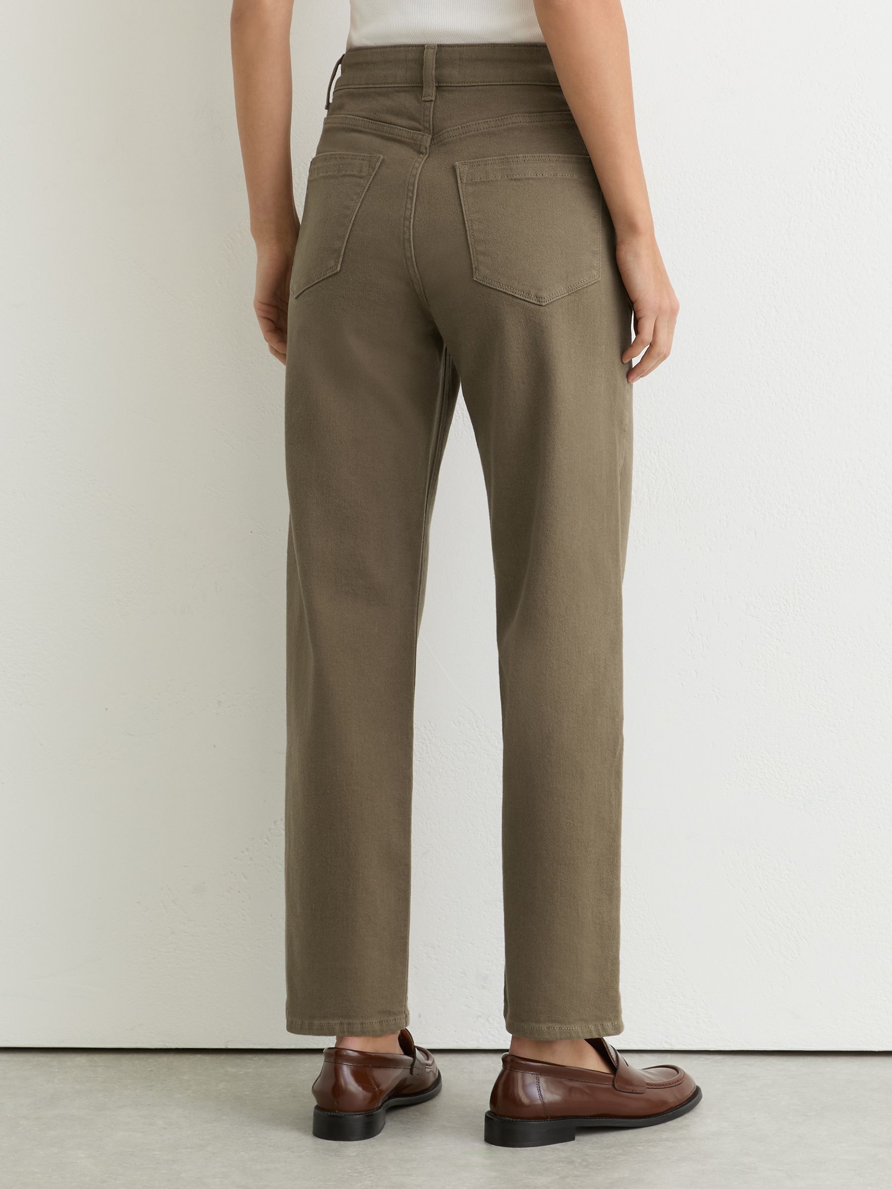 Petite Mid-Rise Straight-Leg Jeans in Khaki Green - image 5