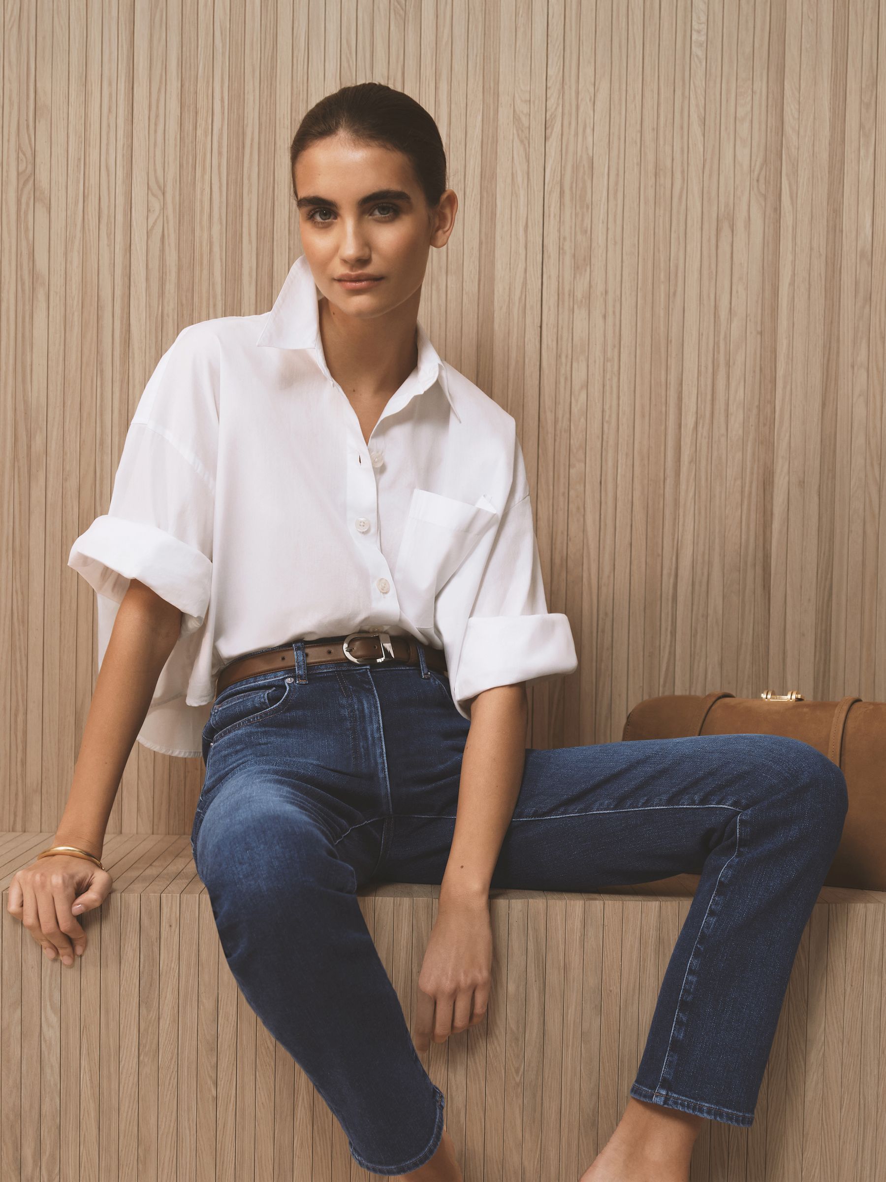 Slim-Leg Mid-Rise Jeans in Mid Blue - image 3