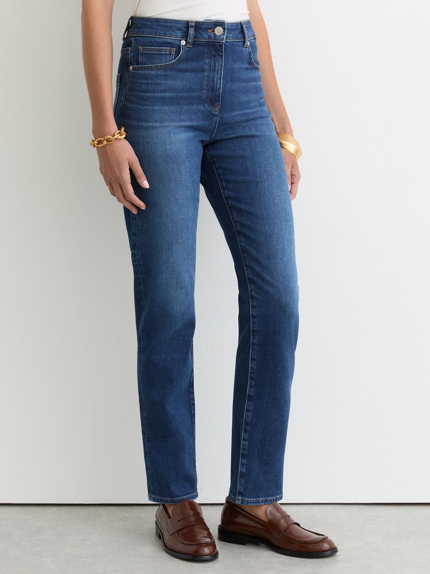 Slim-Leg Mid-Rise Jeans in Mid Blue - image 4