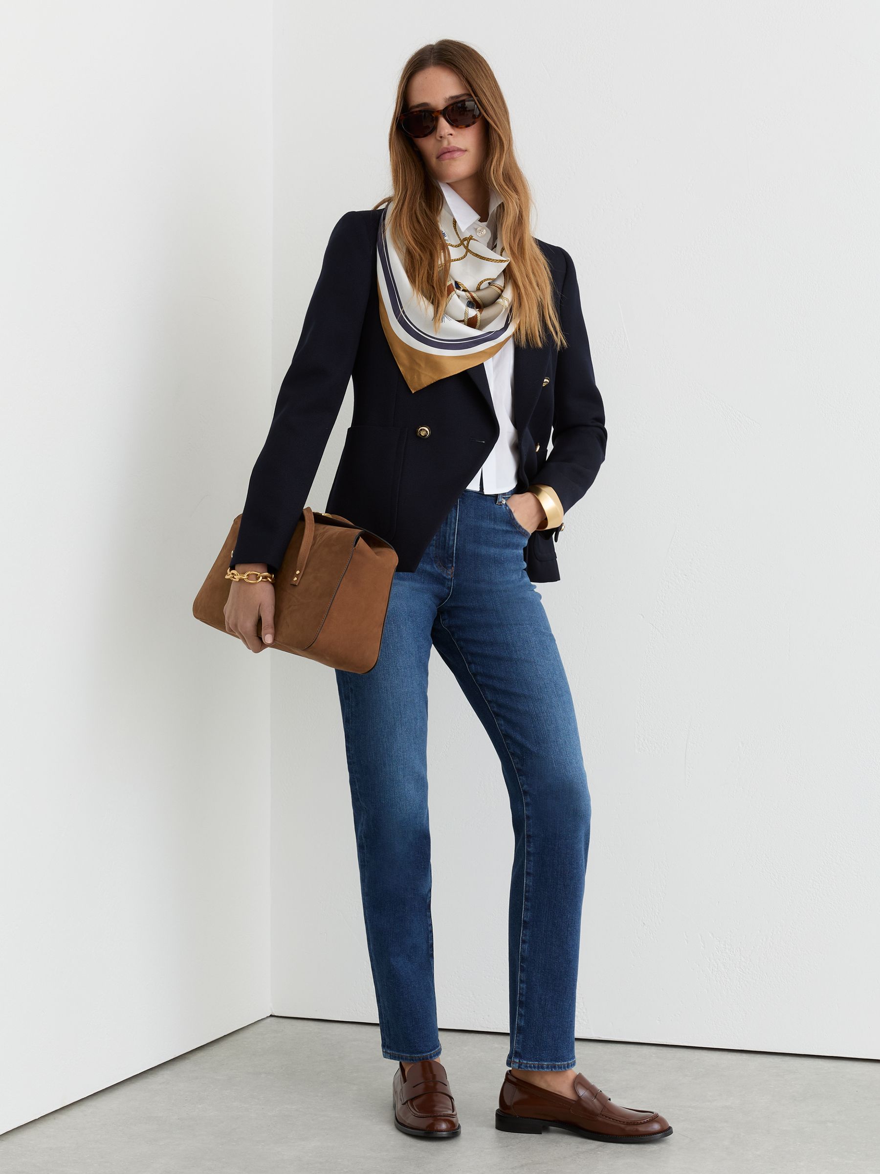 Petite Slim-Leg Mid-Rise Jeans in Mid Blue - image 4