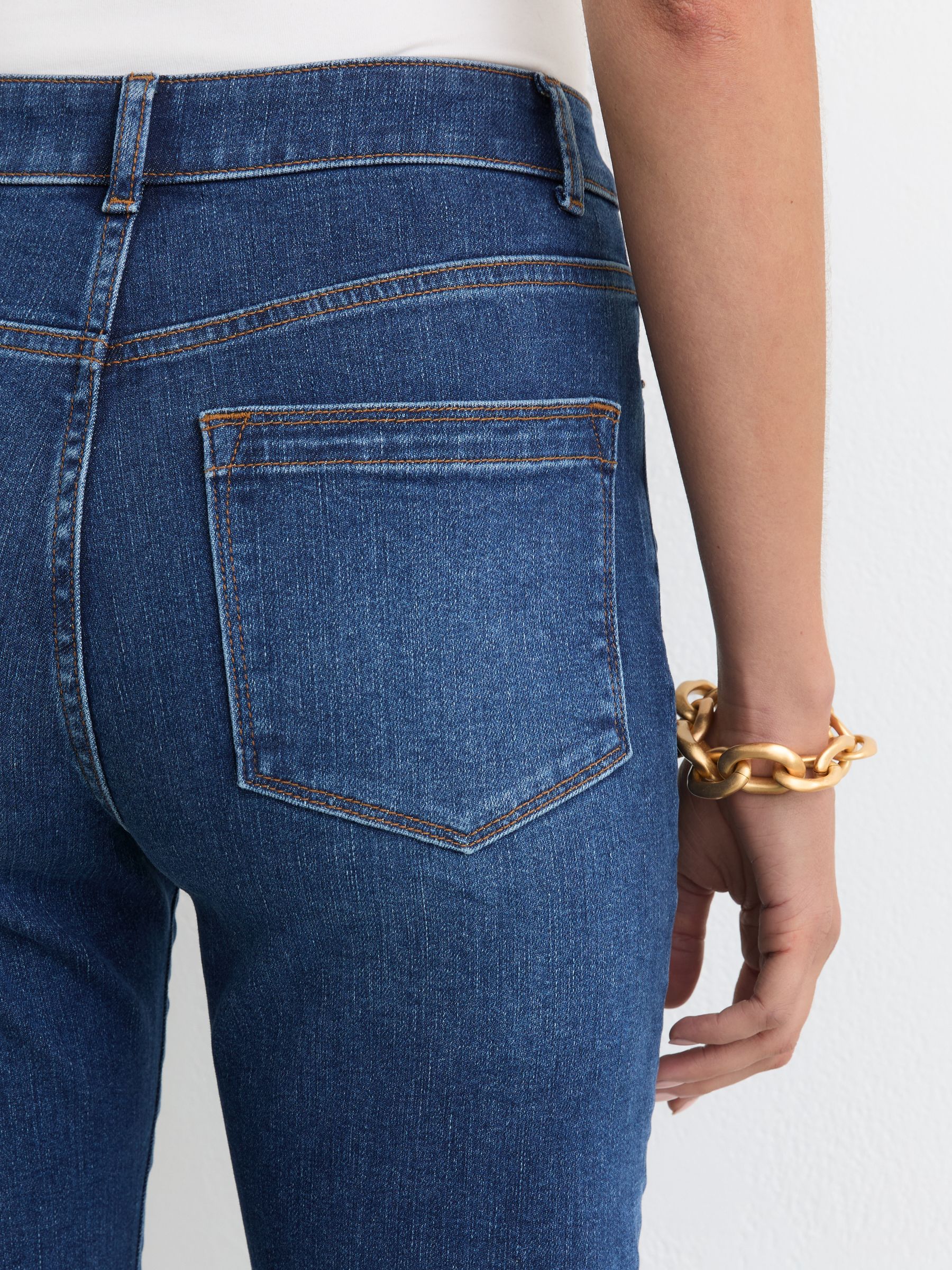 Petite Slim-Leg Mid-Rise Jeans in Mid Blue - image 5