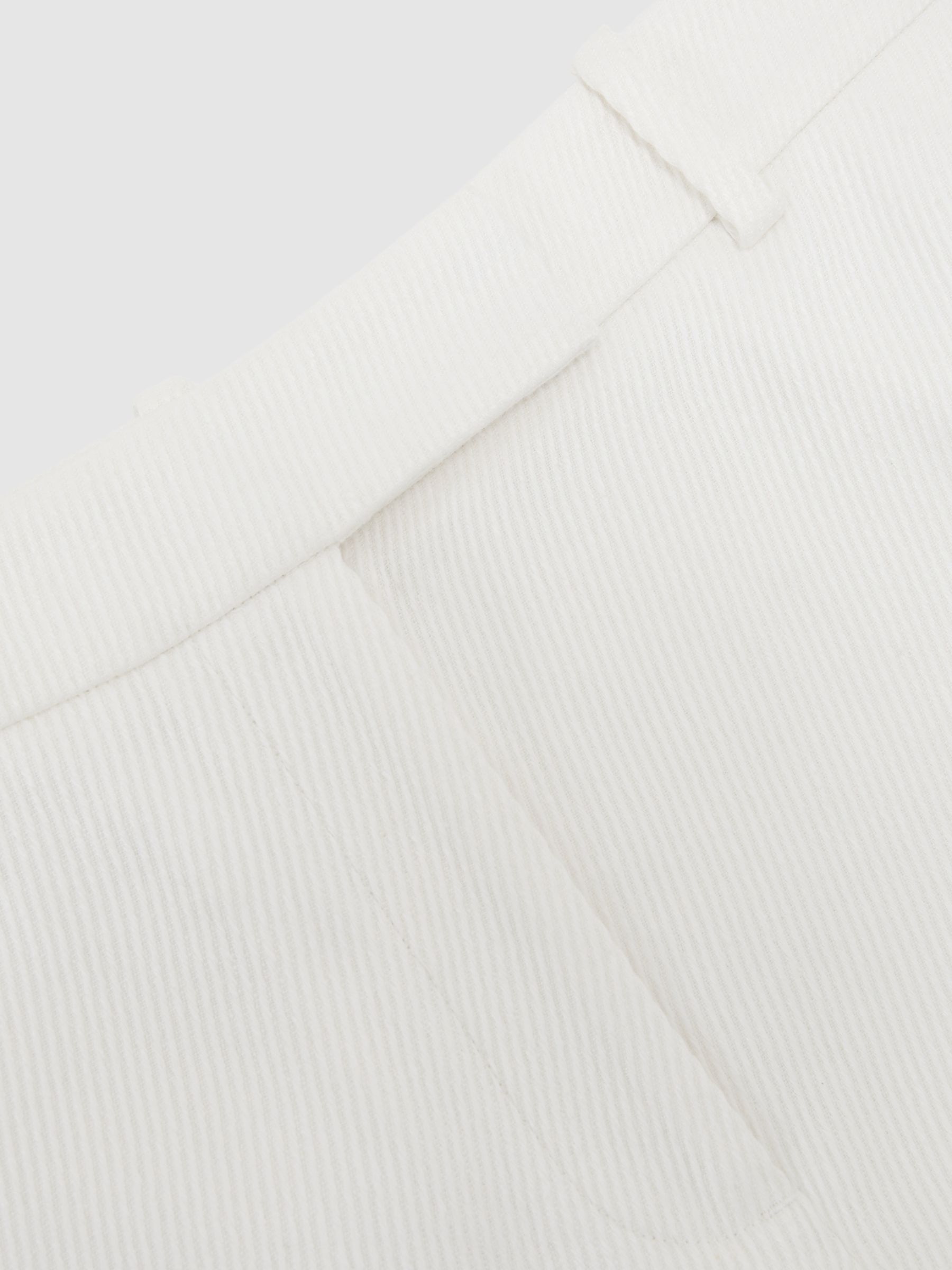 Linen-Blend Tailored Shorts in White - image 3