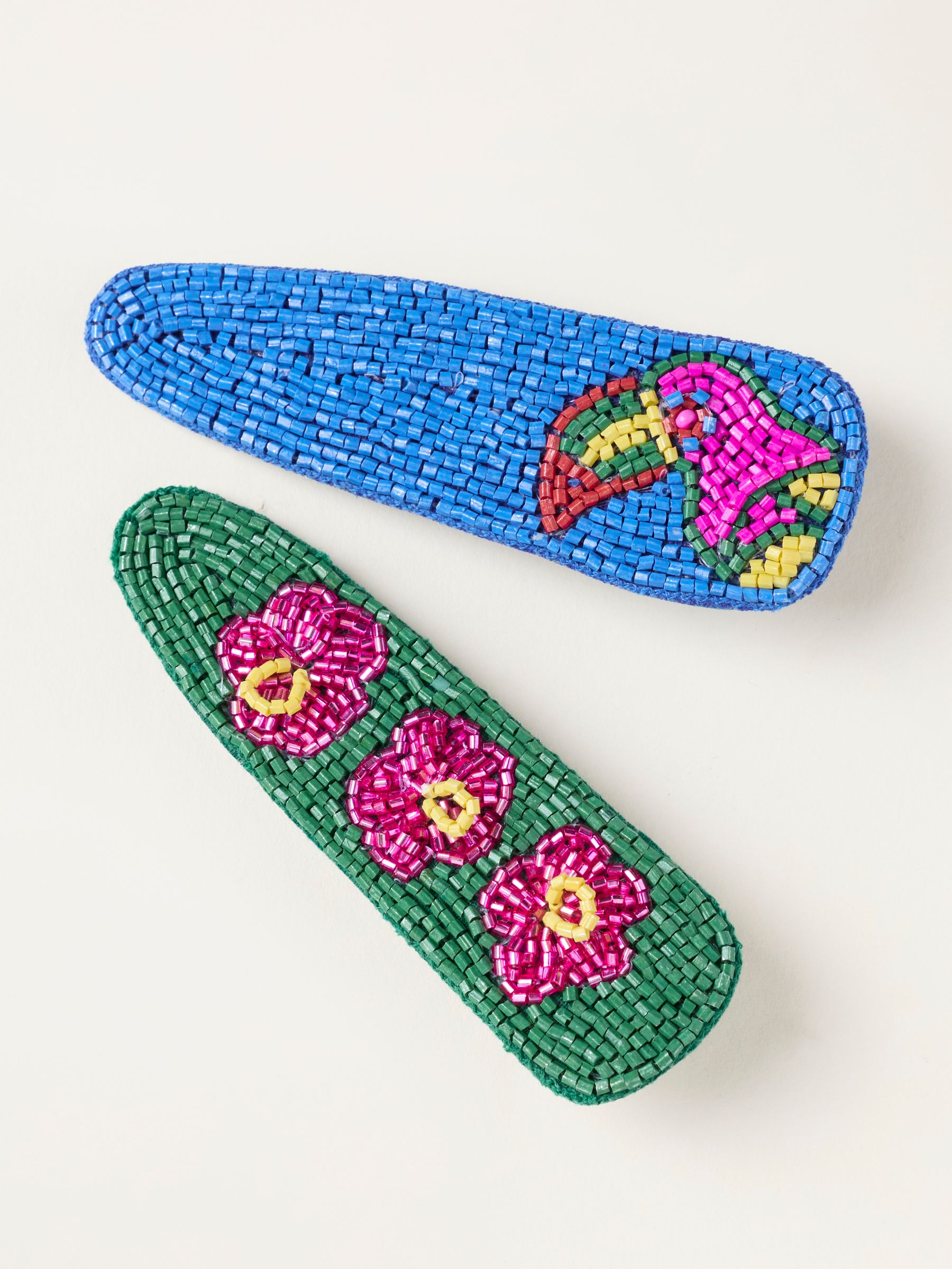 Multi 2 Pack Tropical Beaded Hair Slides - Image 2 of 3 Multi 2 Pack Tropical Beaded Hair Slides - Image 2 of 3