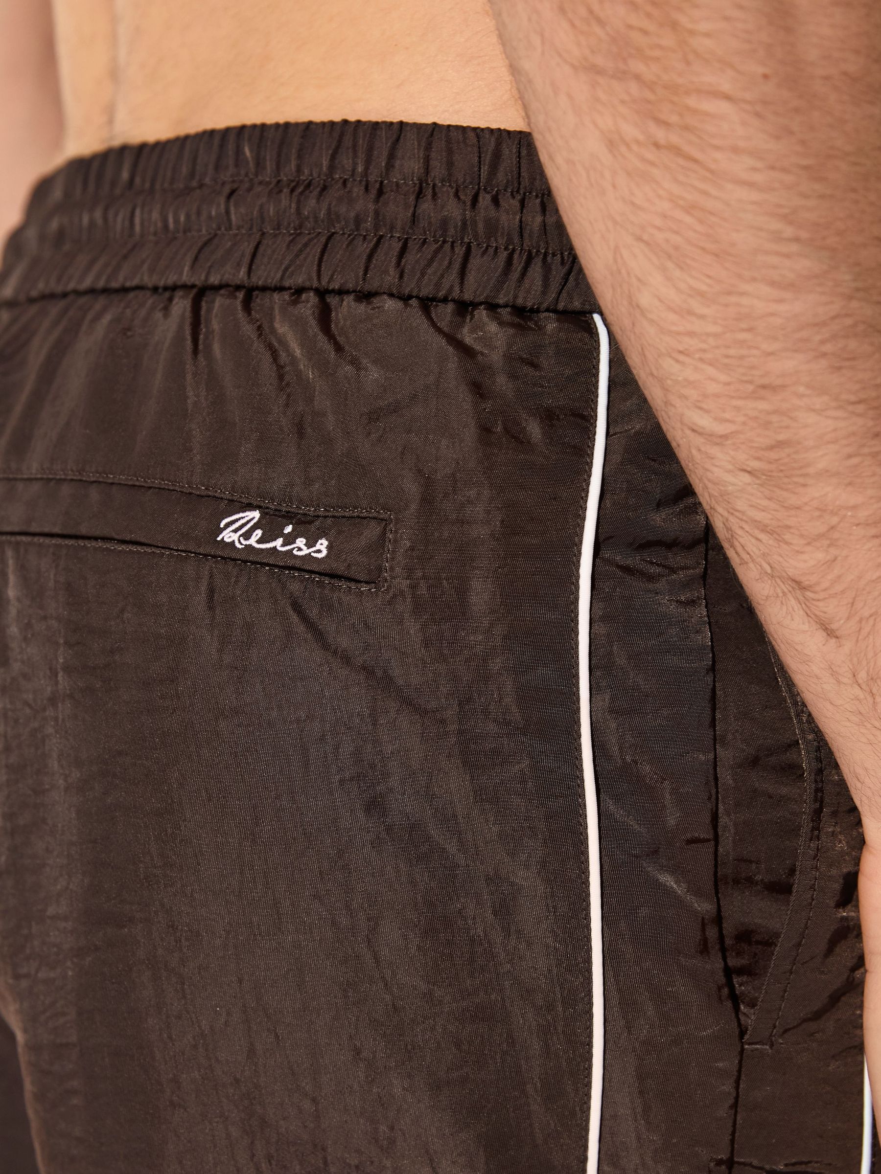 Swim Shorts in Chocolate Brown - Image 4 of 7