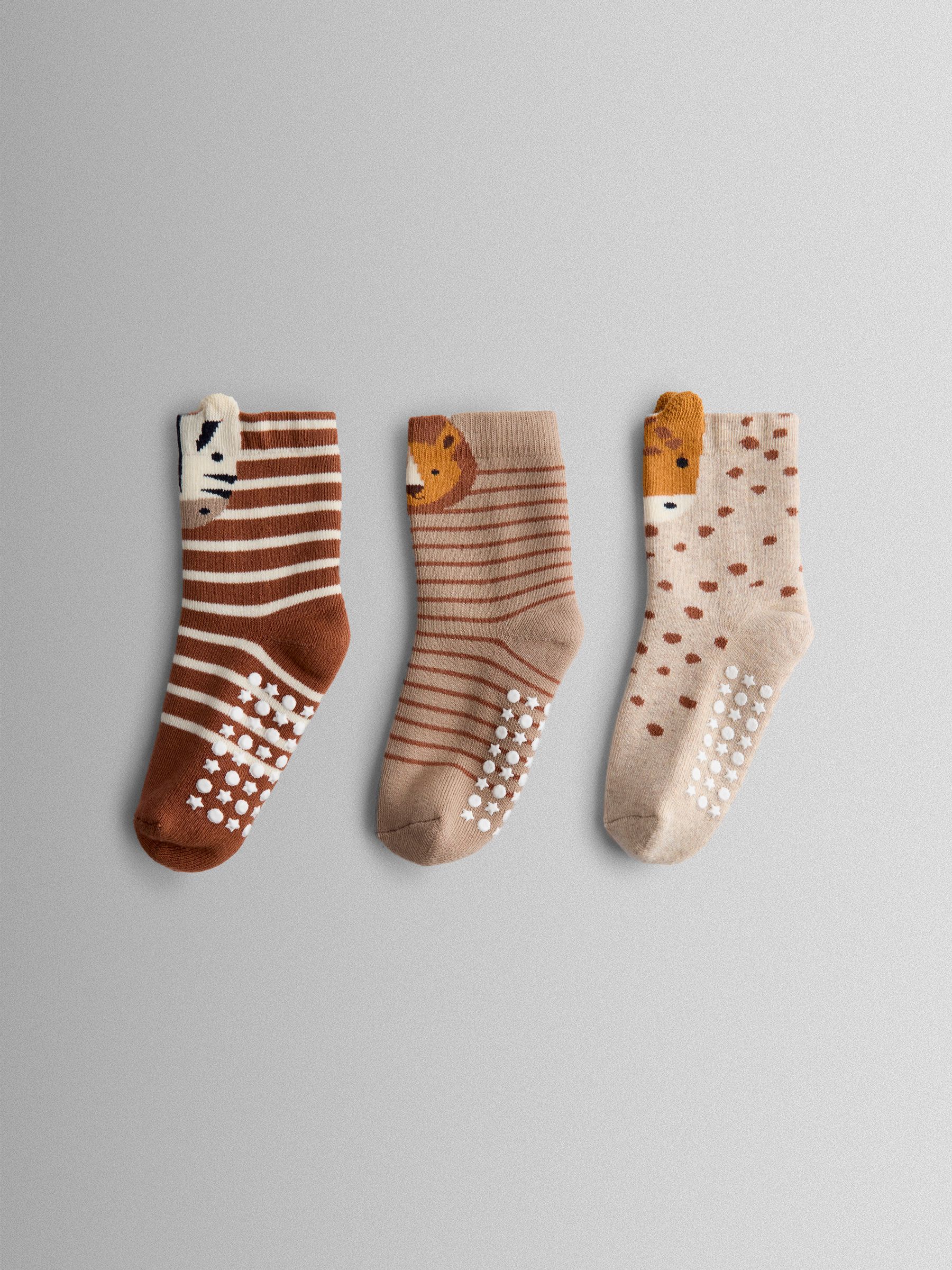 Natural Extra Thick Zoo Socks 3 Pack - Image 2 of 4