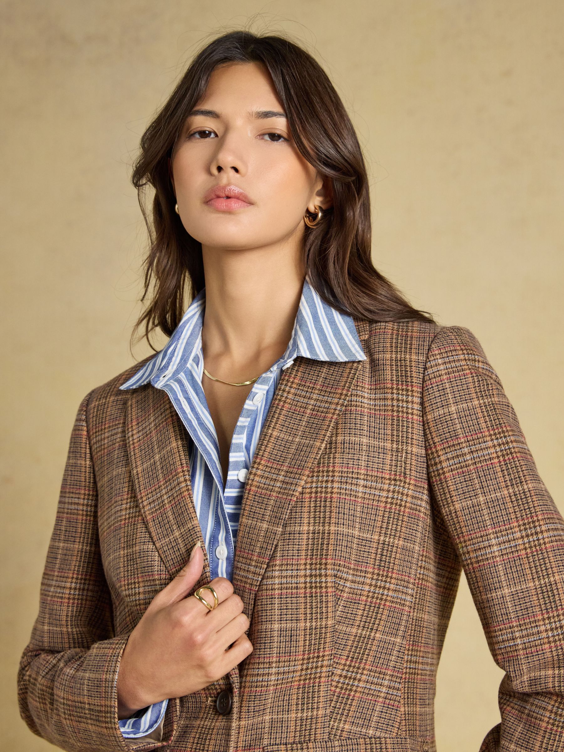 Foxley Check Wool Rich Tweed Suit Blazer - Image 4 of 7