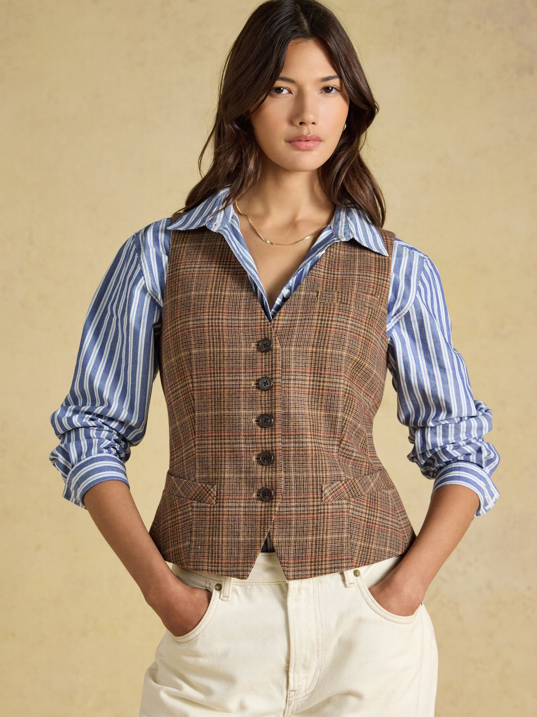 Foxley Check Wool Rich Check Tweed Waistcoat - Image 2 of 7