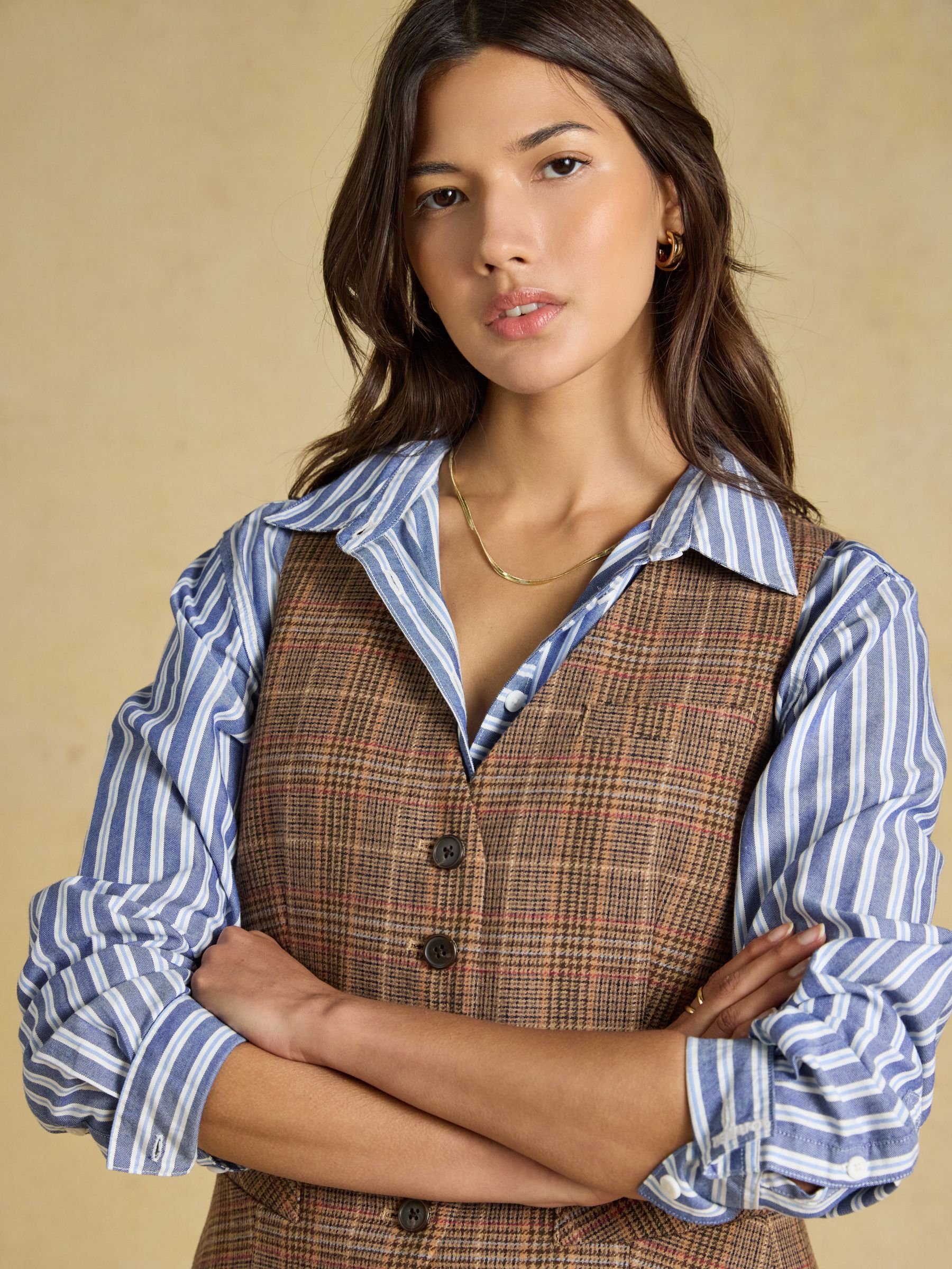 Foxley Check Wool Rich Check Tweed Waistcoat - Image 5 of 7