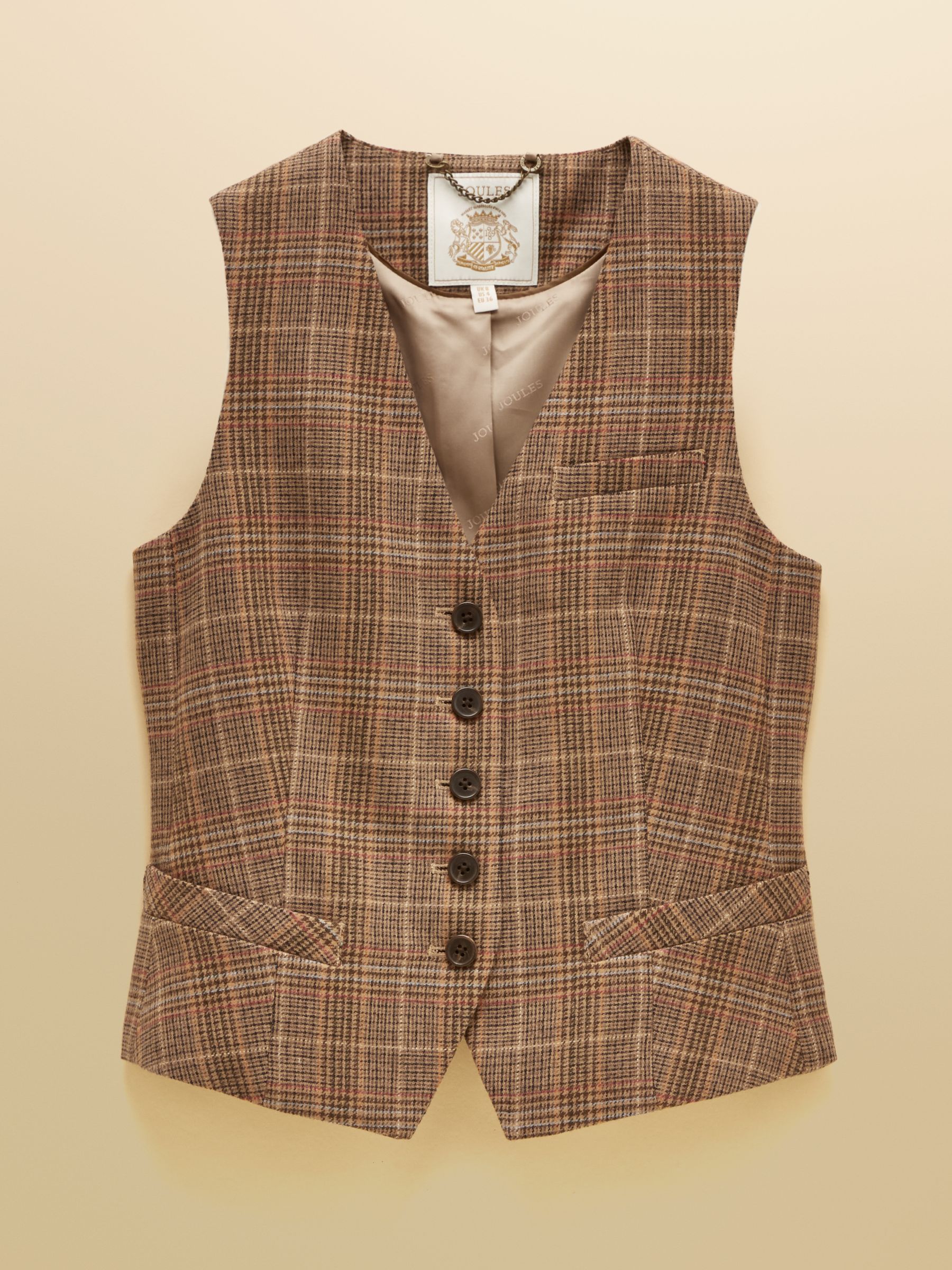 Foxley Check Wool Rich Check Tweed Waistcoat - Image 7 of 7
