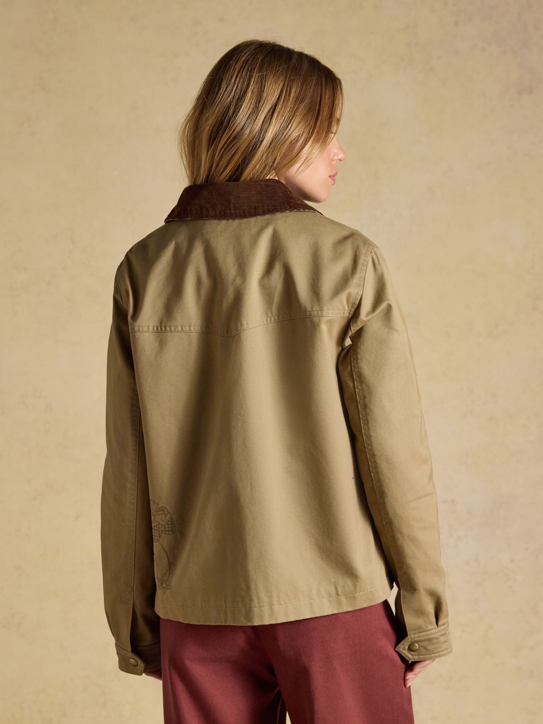 Tan Brown Embroidered Barn Jacket - Image 2 of 9 Tan Brown Embroidered Barn Jacket - Image 2 of 9