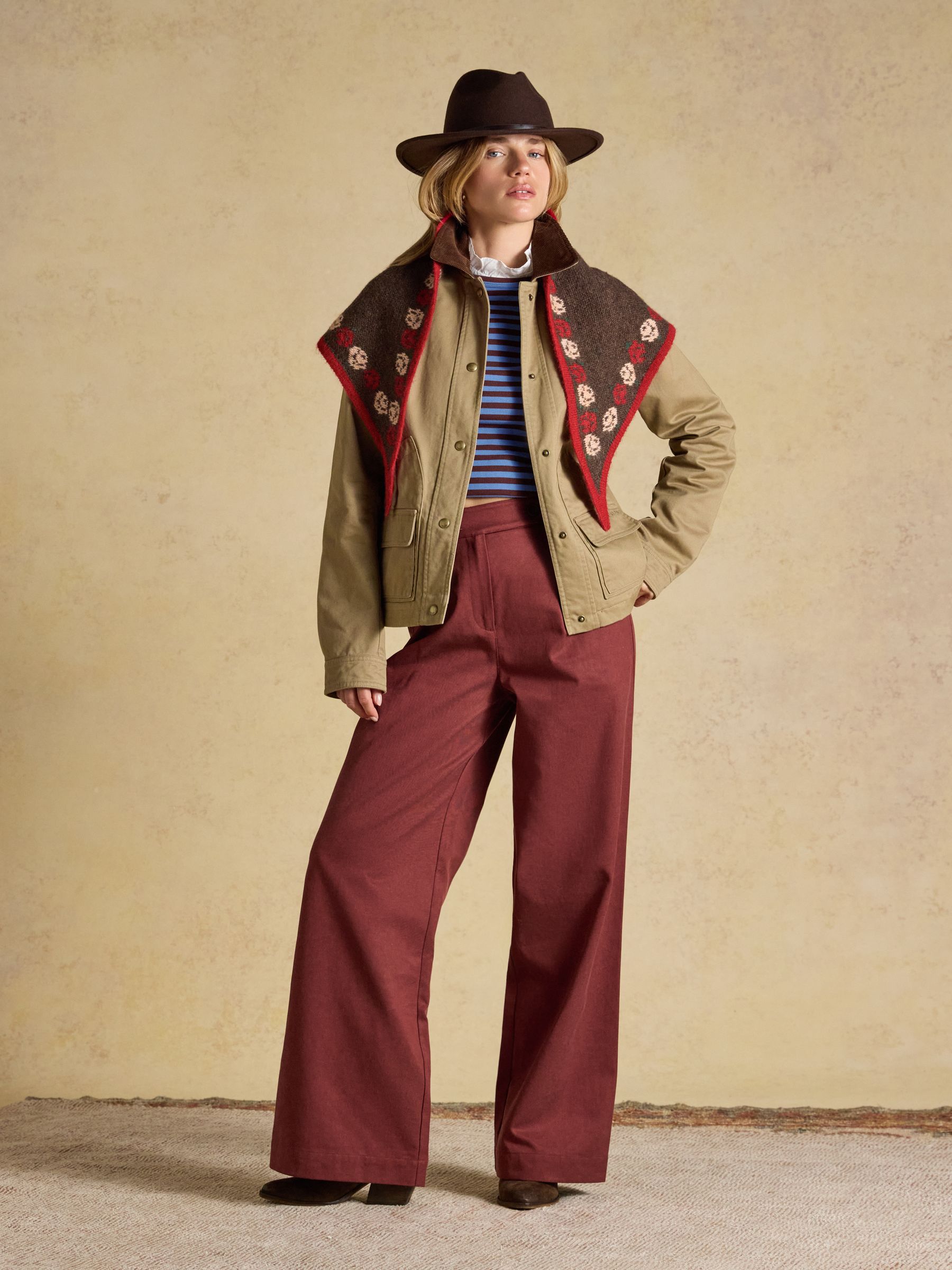 Tan Brown Embroidered Barn Jacket - Image 3 of 9