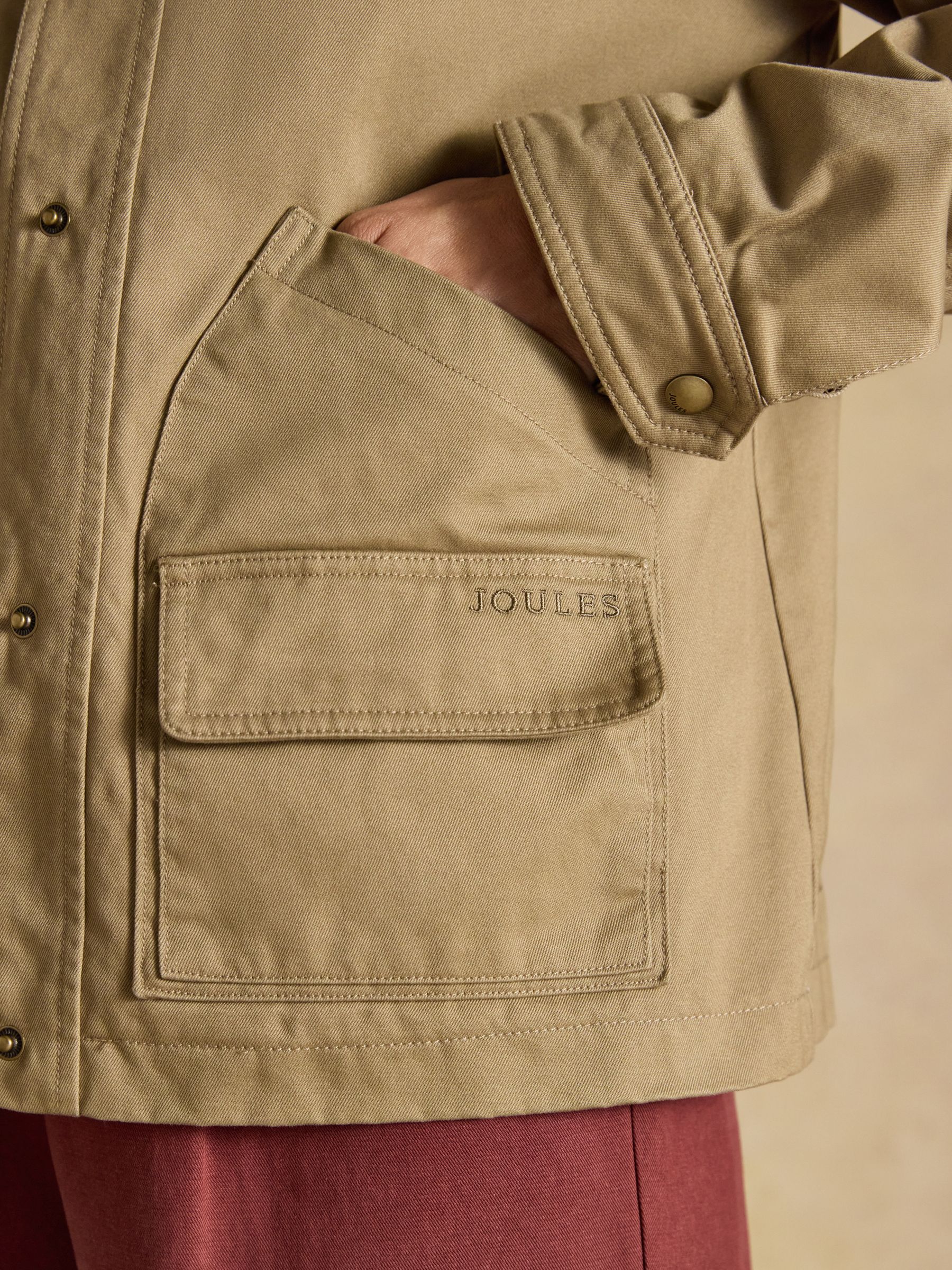 Tan Brown Embroidered Barn Jacket - Image 4 of 9