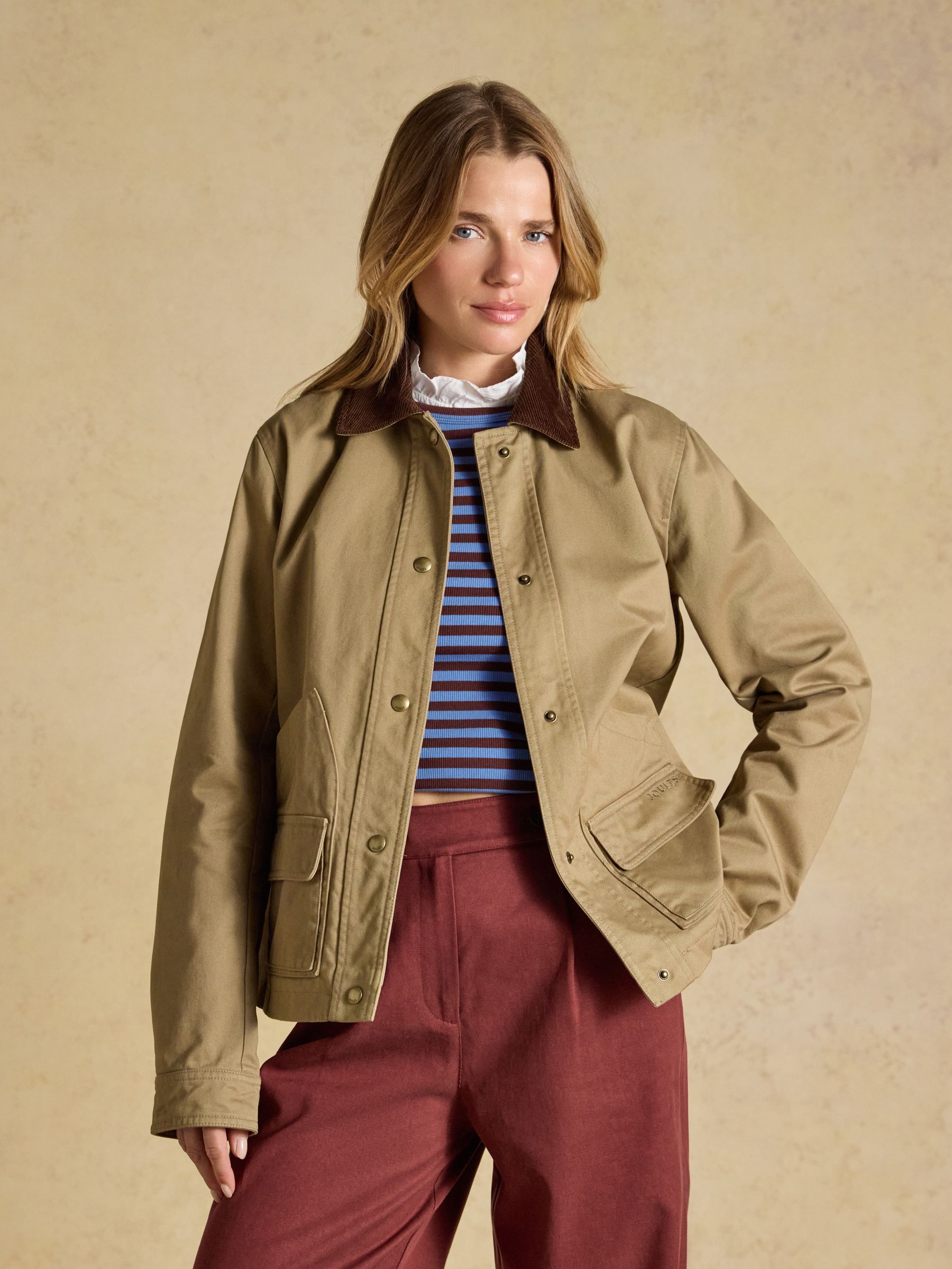 Tan Brown Embroidered Barn Jacket - Image 5 of 9
