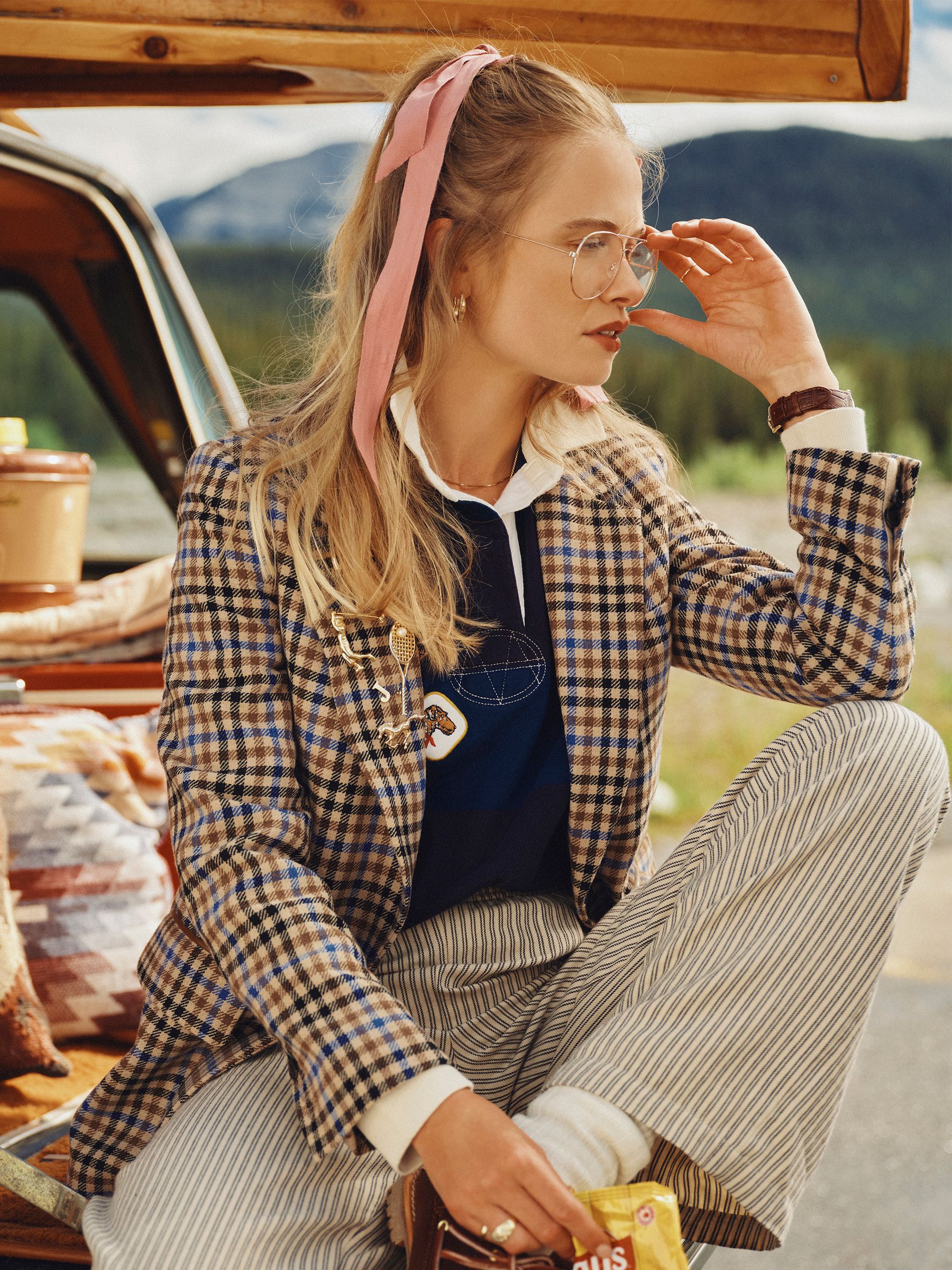 Thornwick Check Relaxed Fit Wool Rich Tweed Blazer - Image 1 of 8 Thornwick Check Relaxed Fit Wool Rich Tweed Blazer - Image 1 of 8