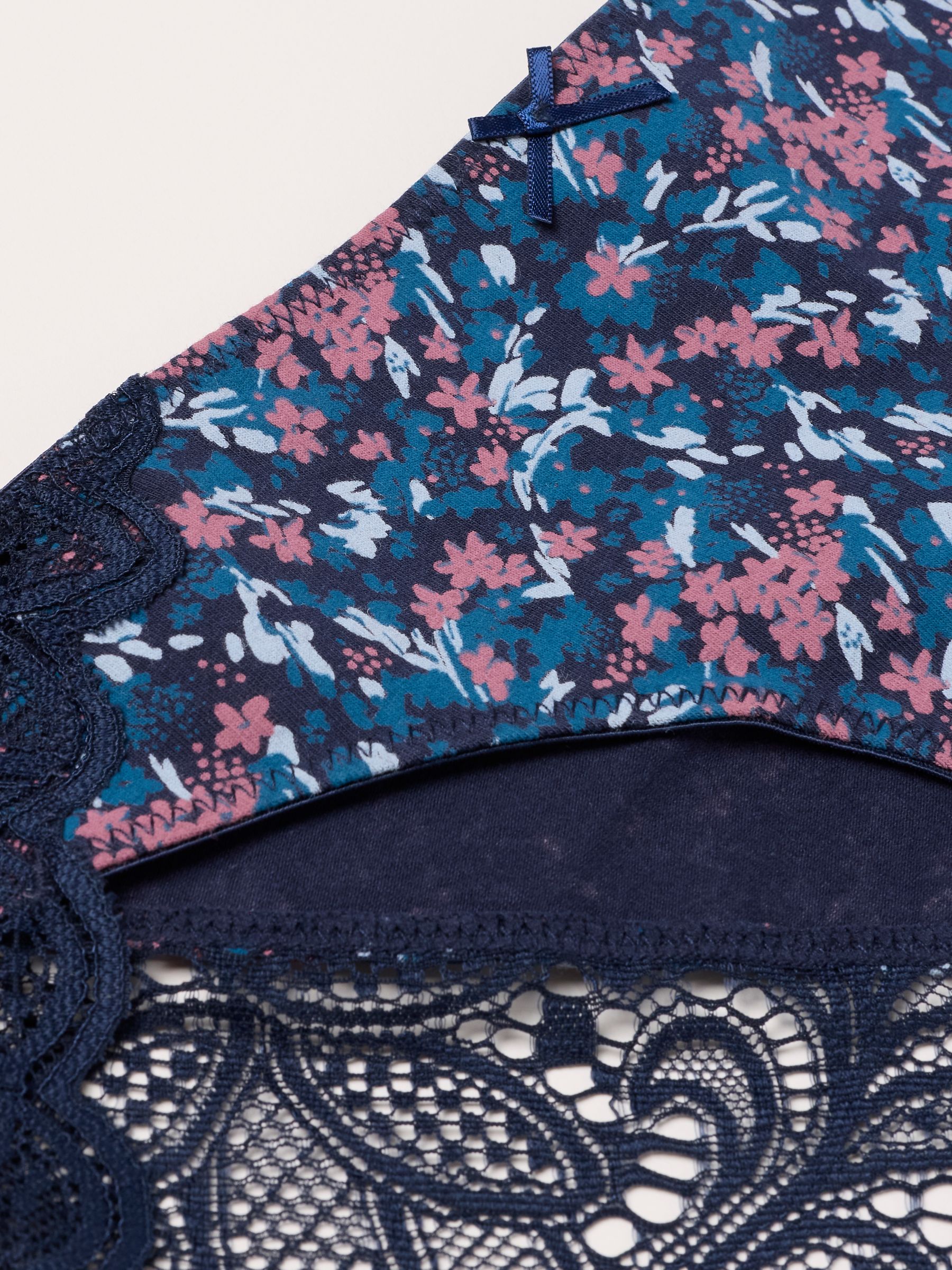 Navy Midnight Floral Brazilian Knickers - Image 2 of 2 Navy Midnight Floral Brazilian Knickers - Image 2 of 2