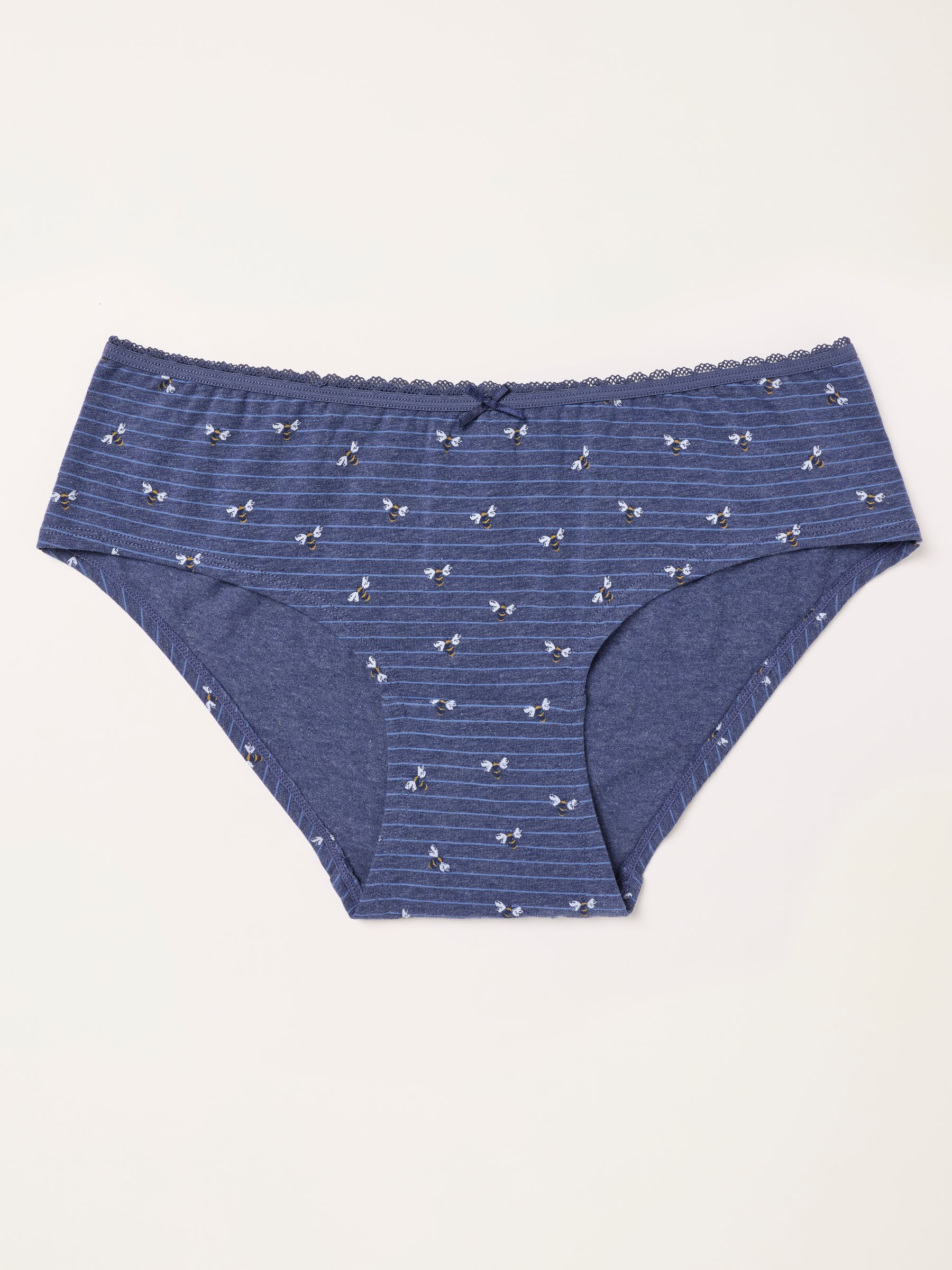 Blue Marl Stripe Bee Short Knickers - Image 1 of 2 Blue Marl Stripe Bee Short Knickers - Image 1 of 2