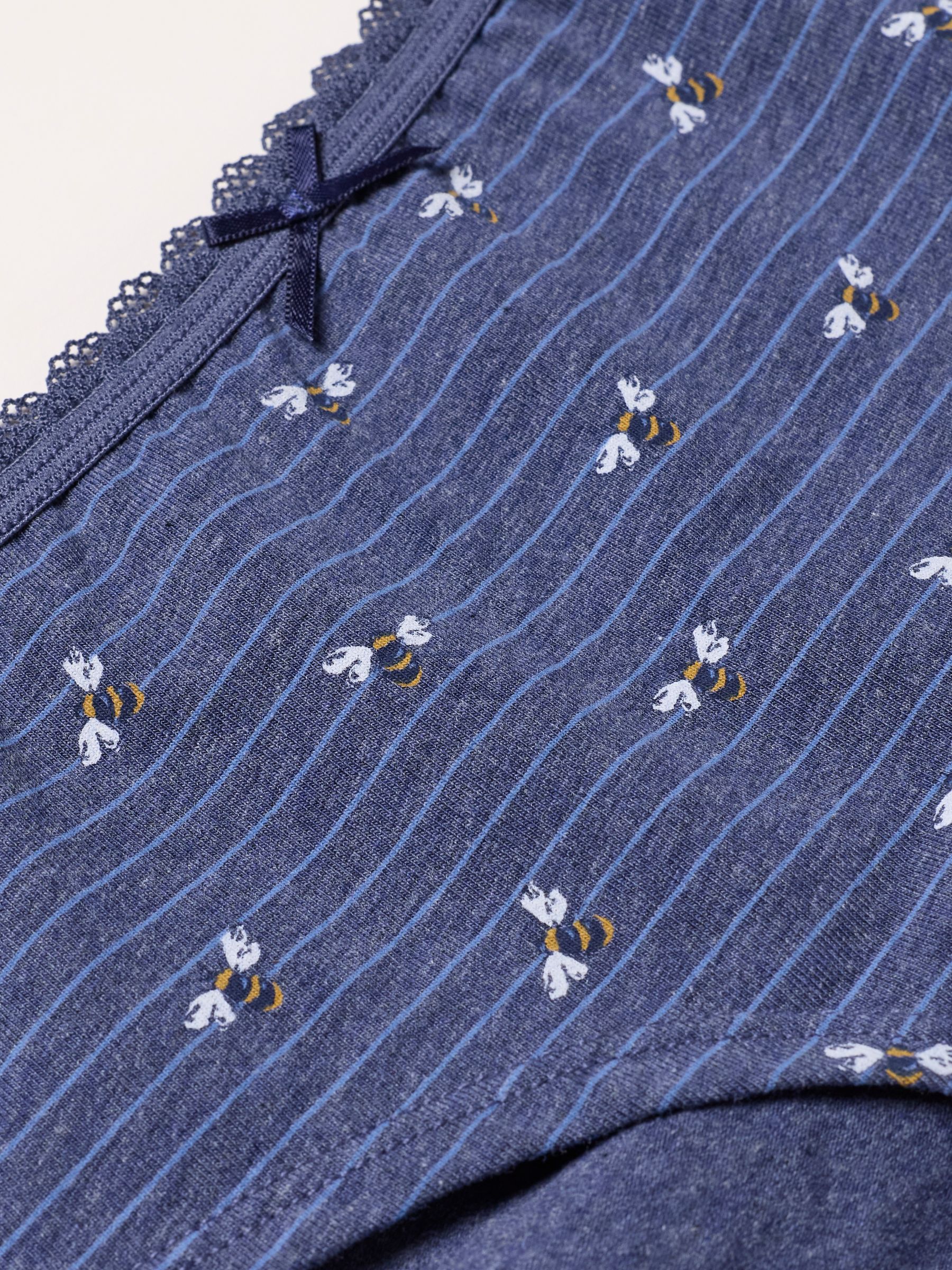 Blue Marl Stripe Bee Short Knickers - Image 2 of 2
