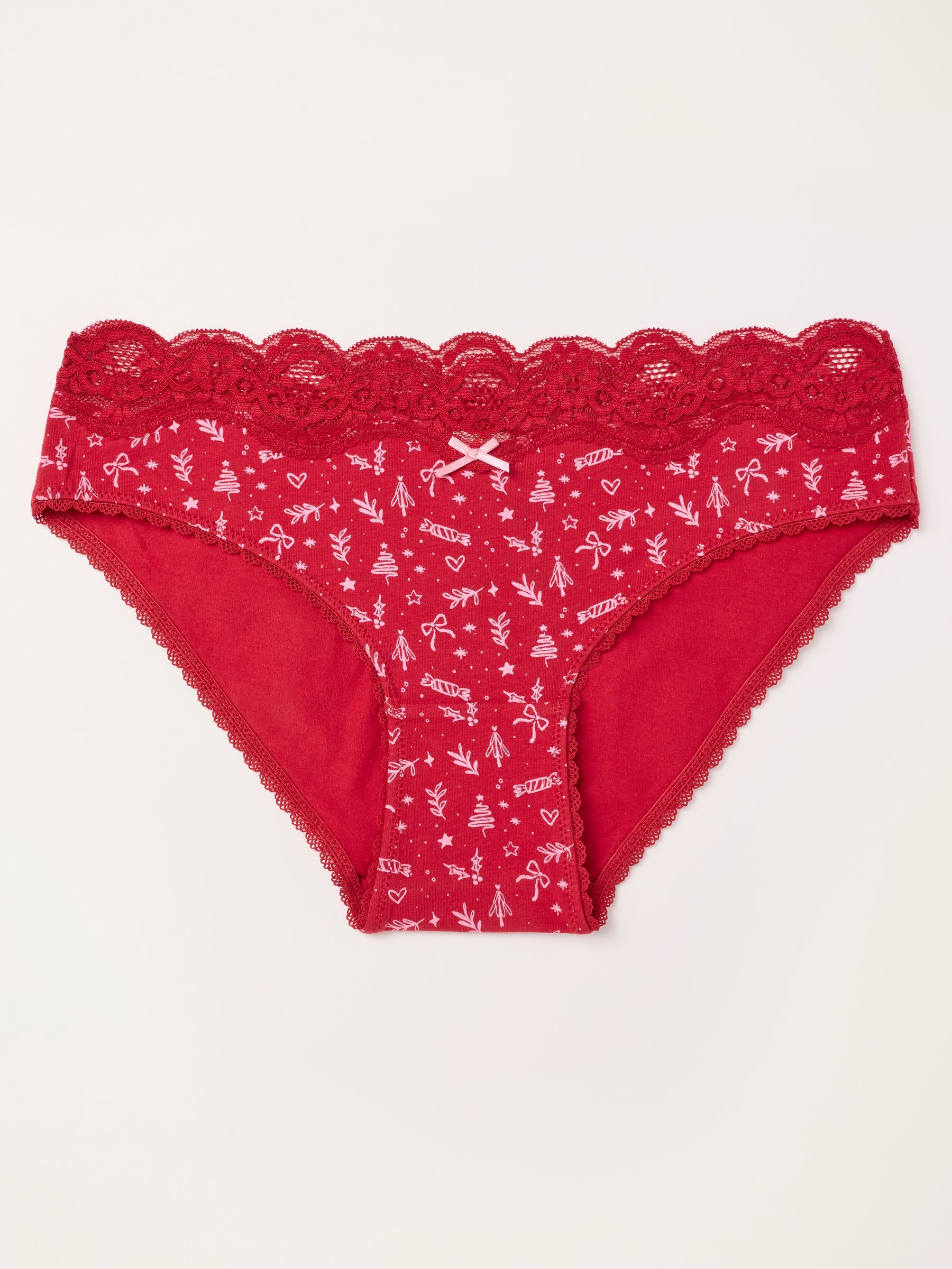 Red Festive Bow Classic Knickers - Image 1 of 2