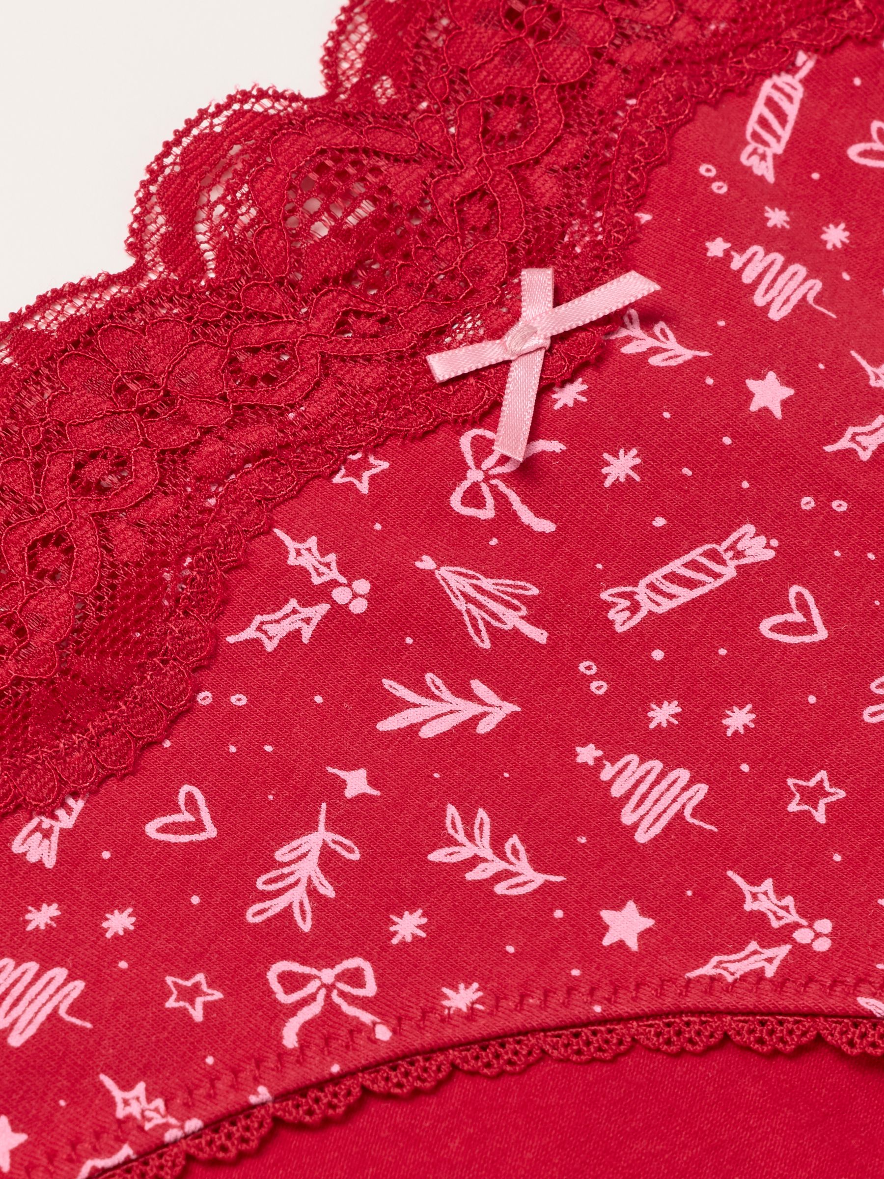 Red Festive Bow Classic Knickers - Image 2 of 2 Red Festive Bow Classic Knickers - Image 2 of 2