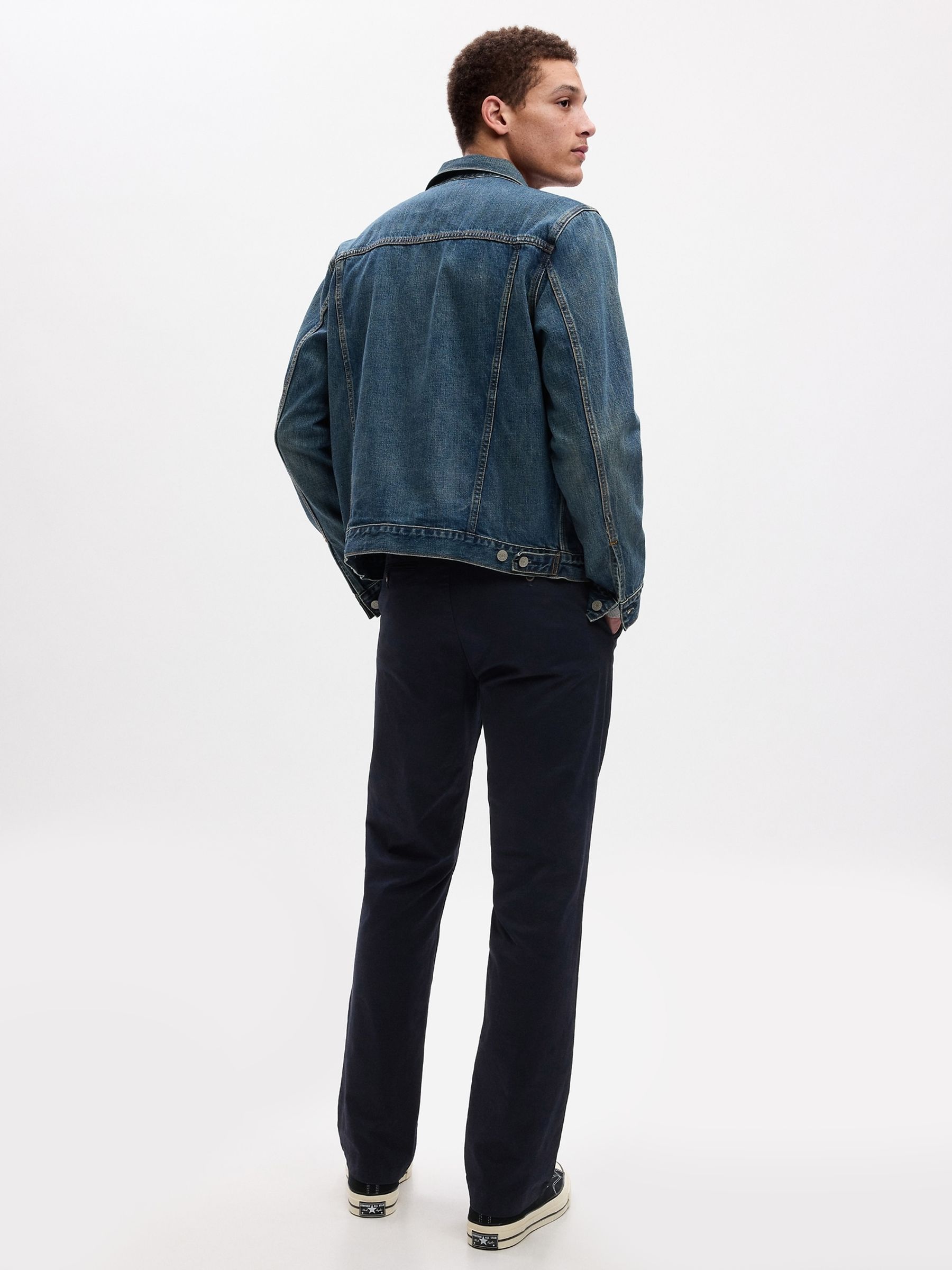 Black Modern Straight Chinos - Image 2 of 3 Black Modern Straight Chinos - Image 2 of 3