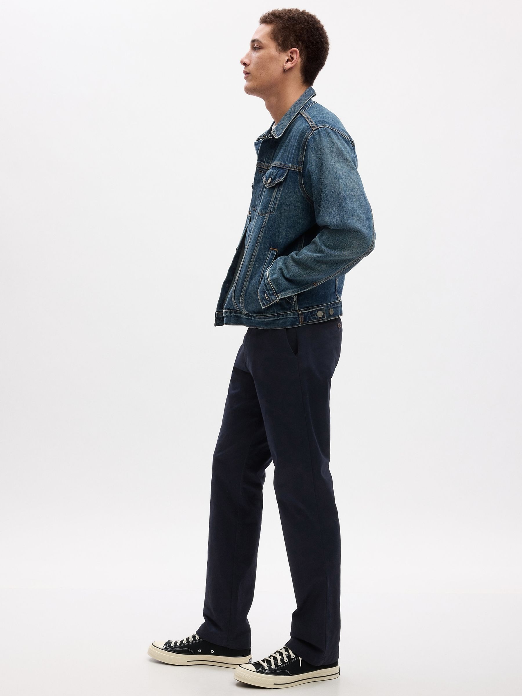 Black Modern Straight Chinos - Image 3 of 3