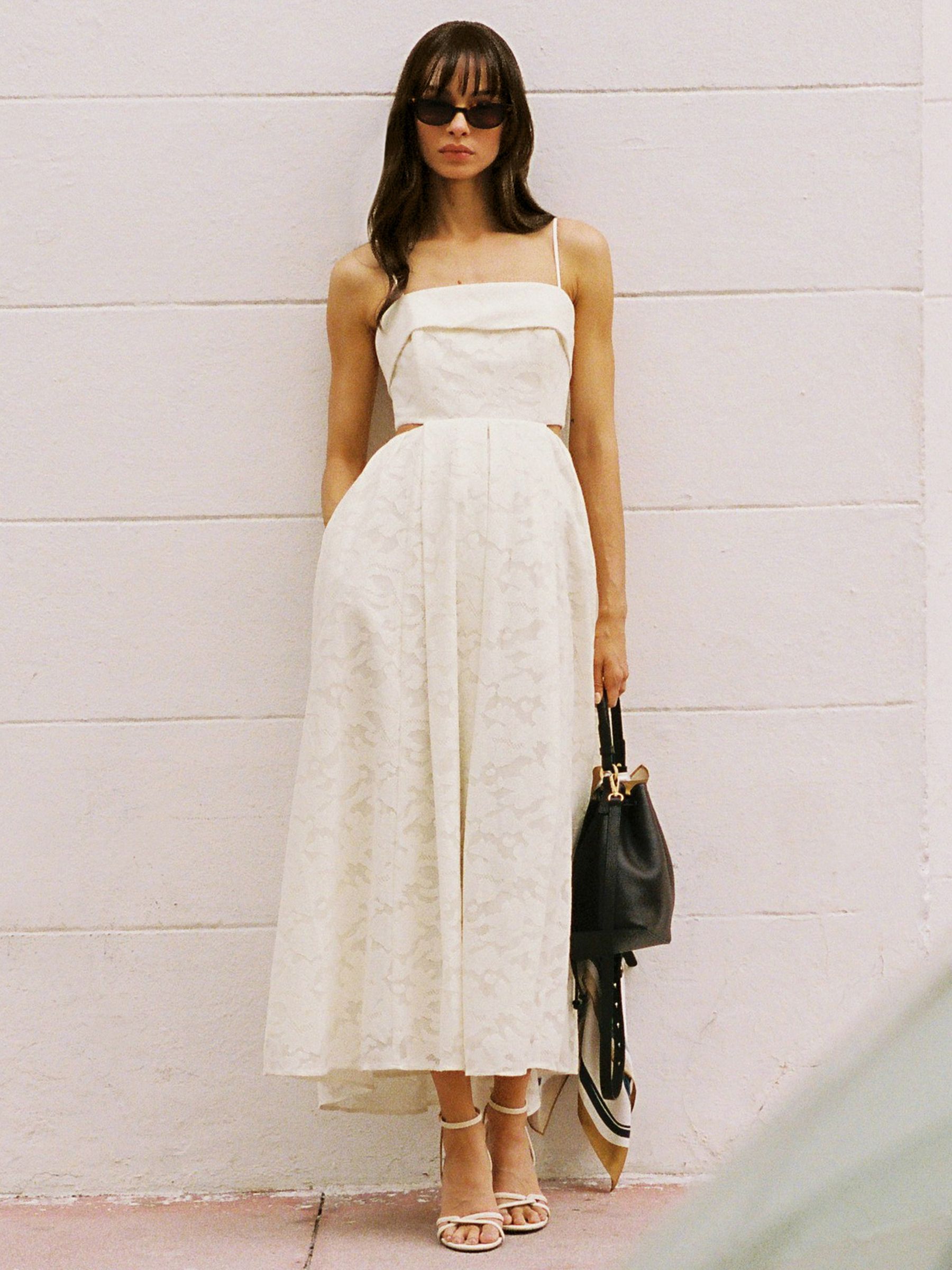 Cotton-Blend Lace Cut-Out Maxi Dress in Cream - image 3