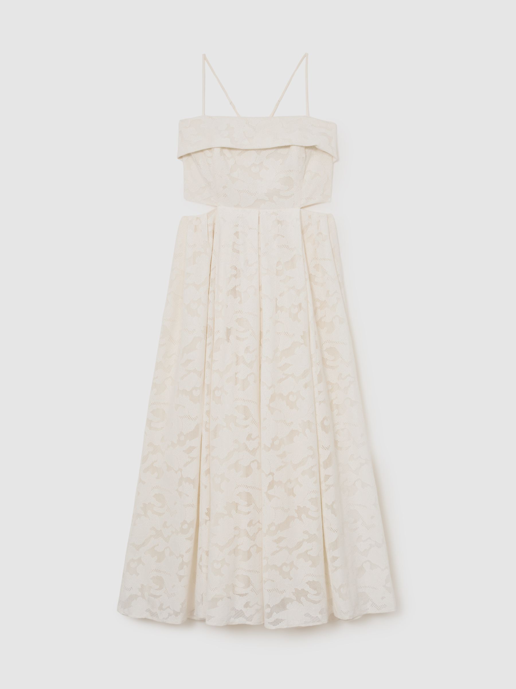 Cotton-Blend Lace Cut-Out Maxi Dress in Cream - image 1