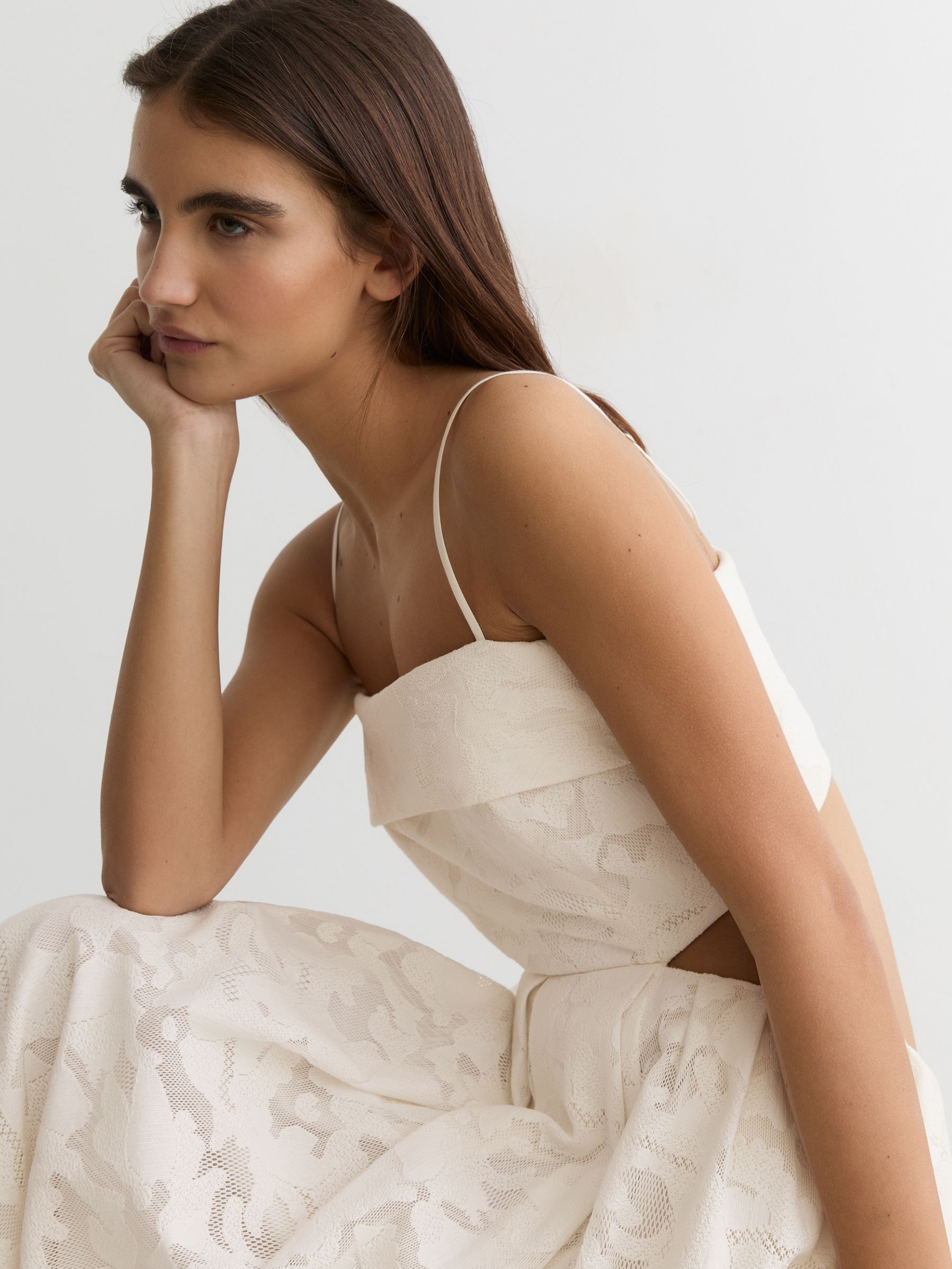 Cotton-Blend Lace Cut-Out Maxi Dress in Cream - image 5