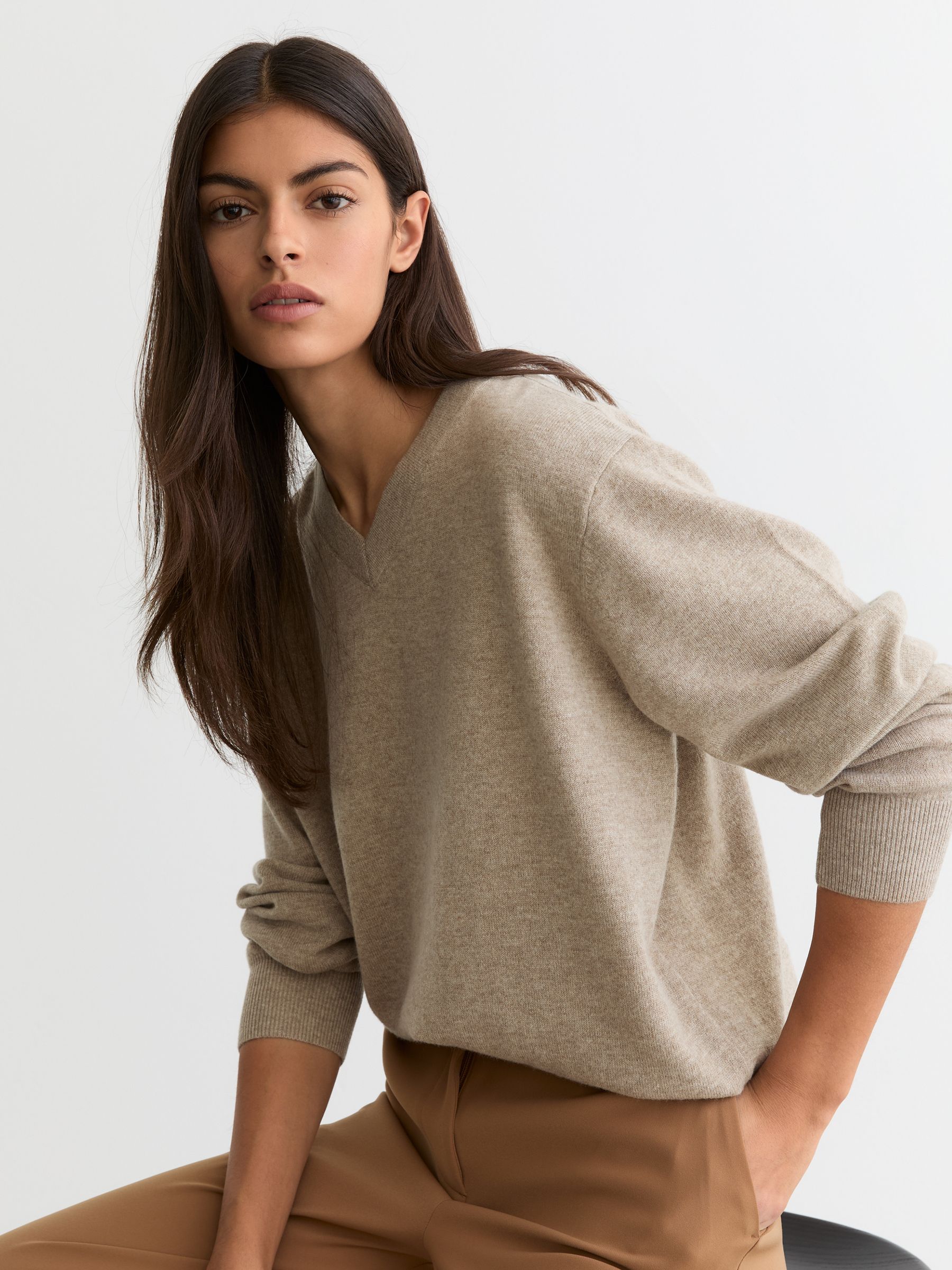 Wool-cashmere V-neck Jumper