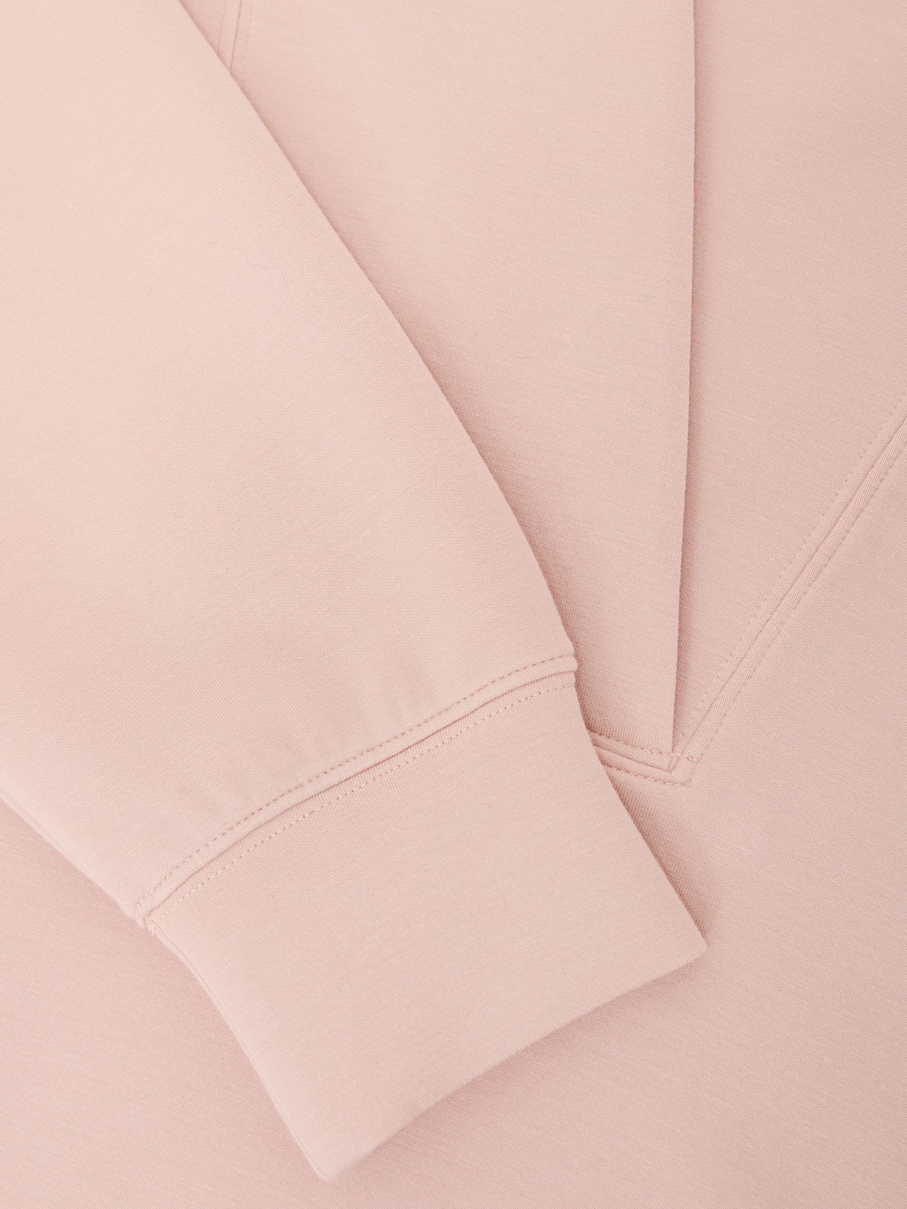 Premium Interlock Shawl-Neck Sweatshirt with Modal in Pale Pink - image 3