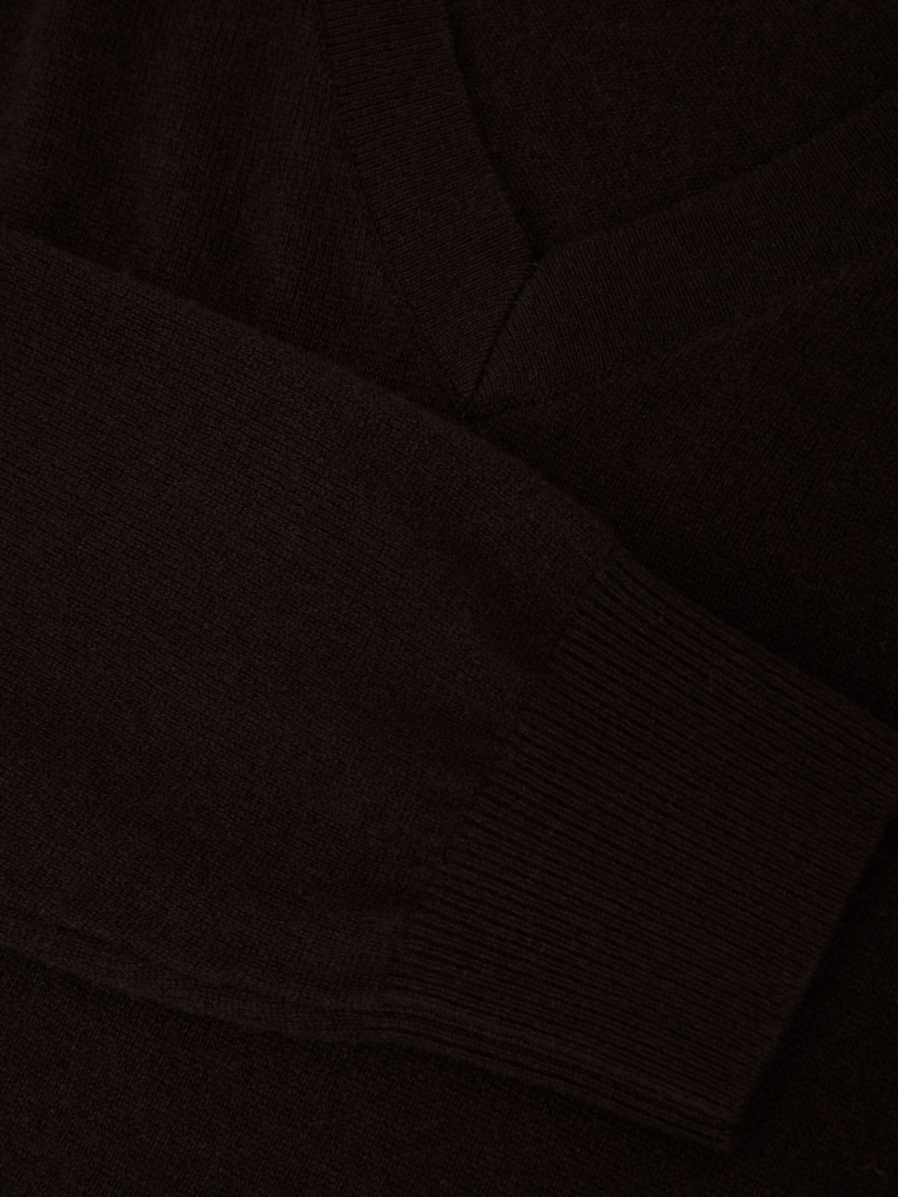 Wool-Cashmere V-Neck Jumper in Chocolate Brown - image 3