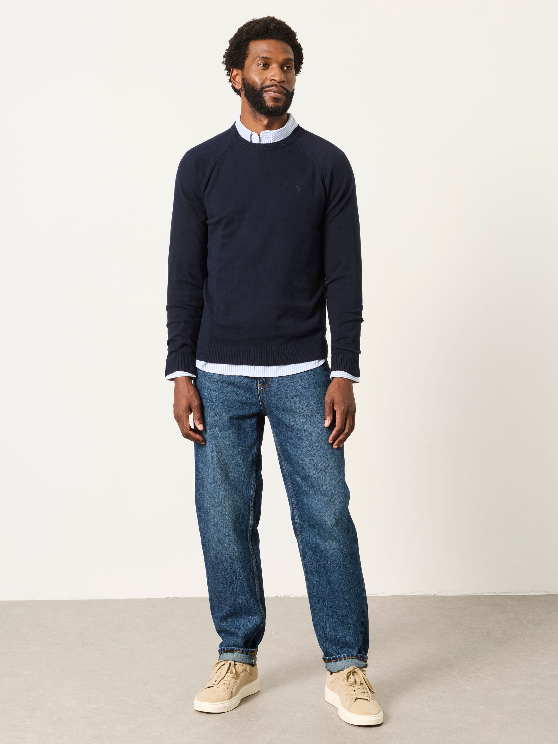 Rye Navy Crew Neck Knitted Jumper - Image 4 of 6