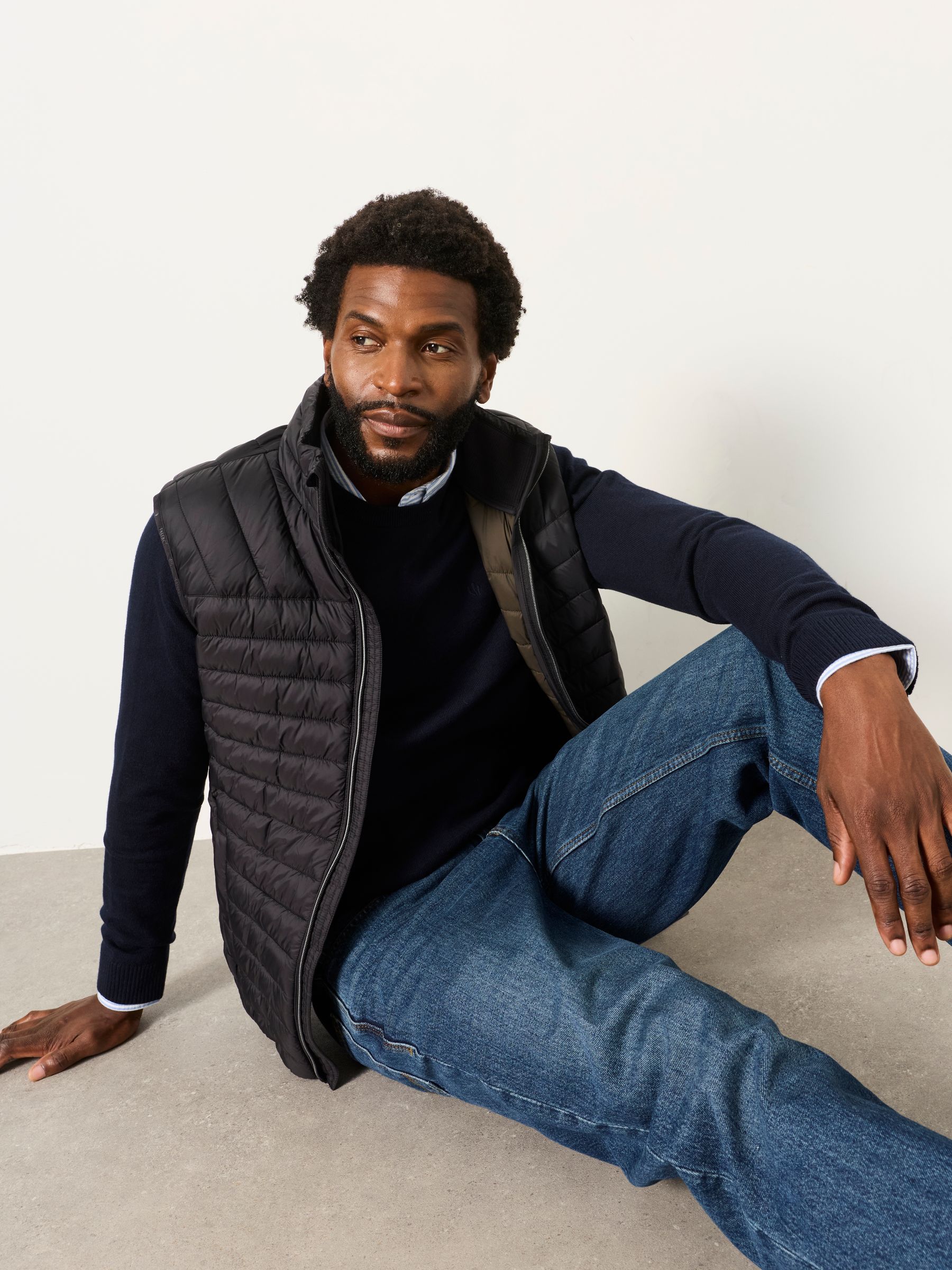 Rye Navy Crew Neck Knitted Jumper - Image 5 of 6