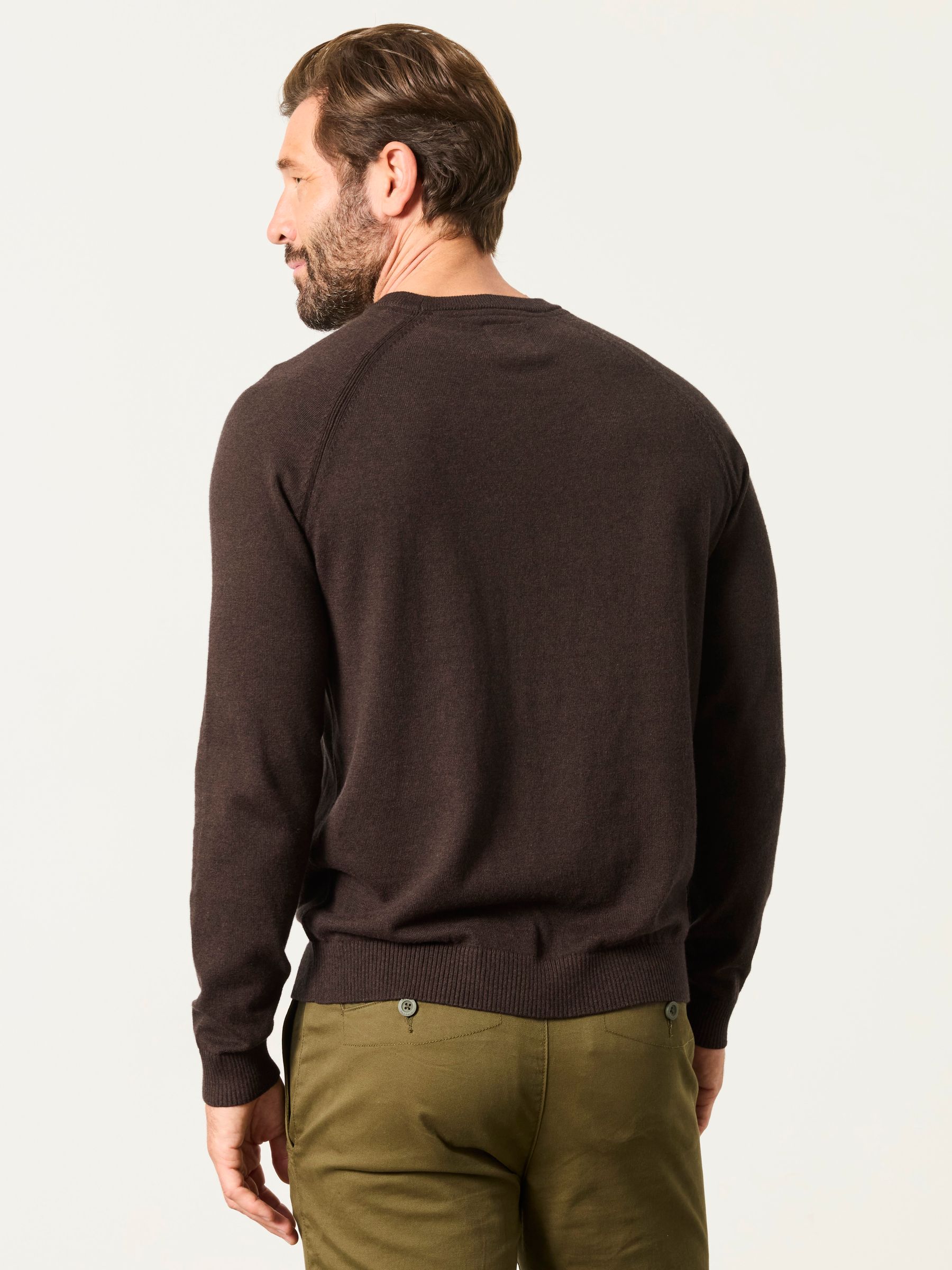 Rye Chocolate Brown Crew Neck Knitted Jumper - Image 2 of 6