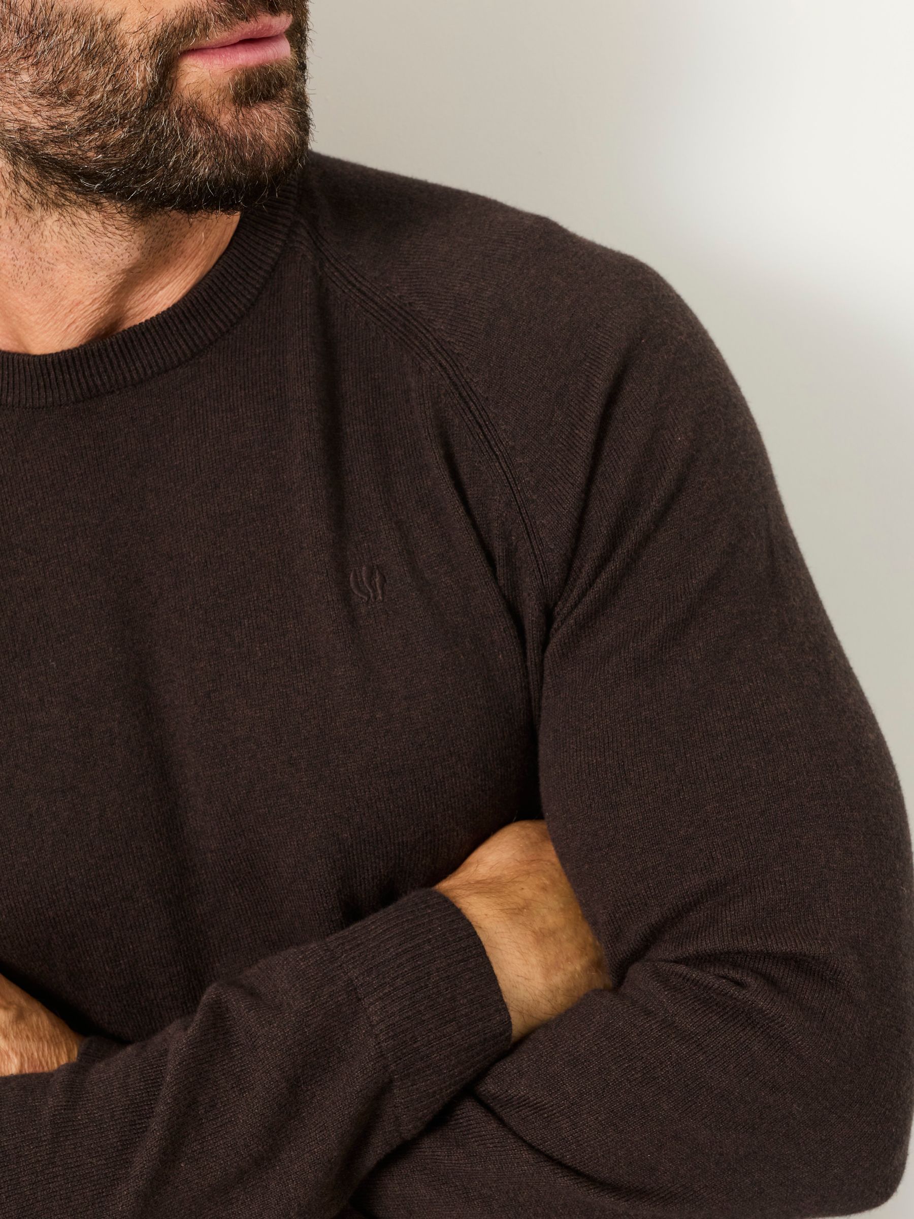 Rye Chocolate Brown Crew Neck Knitted Jumper - Image 3 of 6