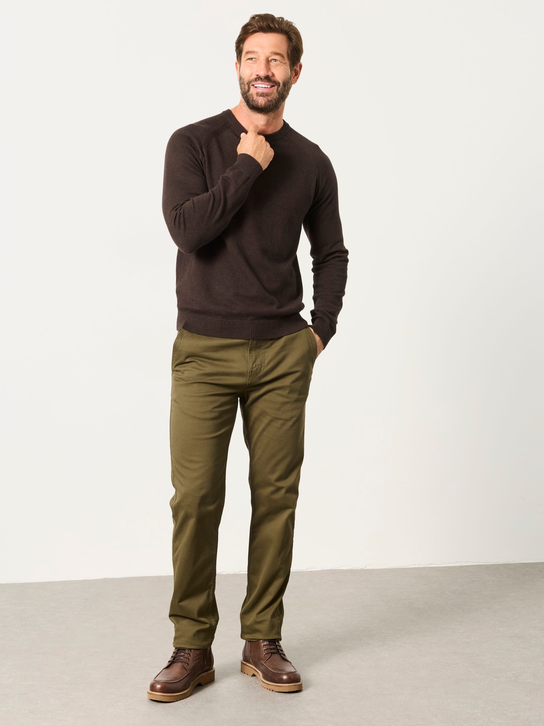 Rye Chocolate Brown Crew Neck Knitted Jumper - Image 4 of 6