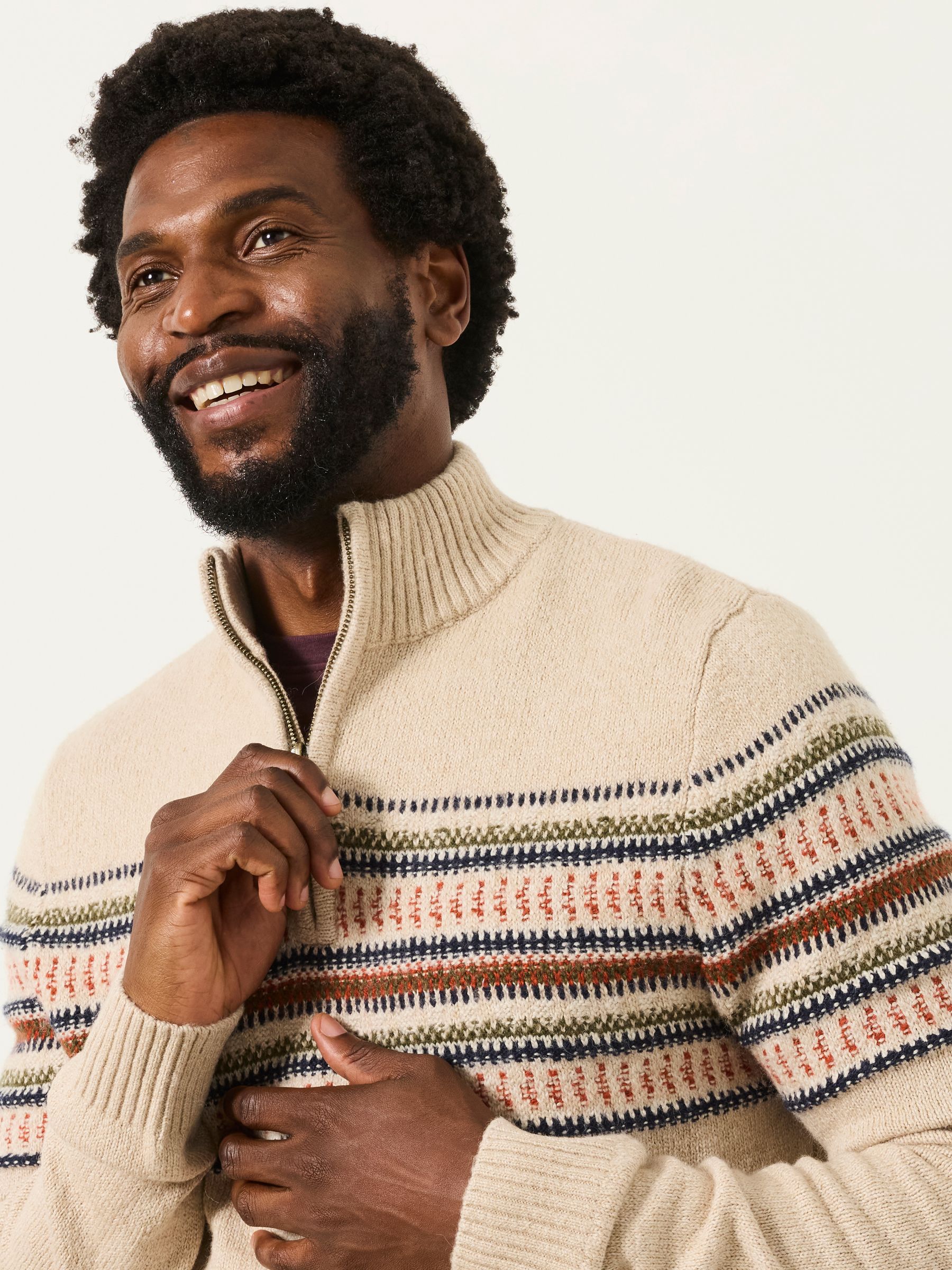 Selkirk Light Natural Pattern Half Neck Jumper - Image 3 of 5