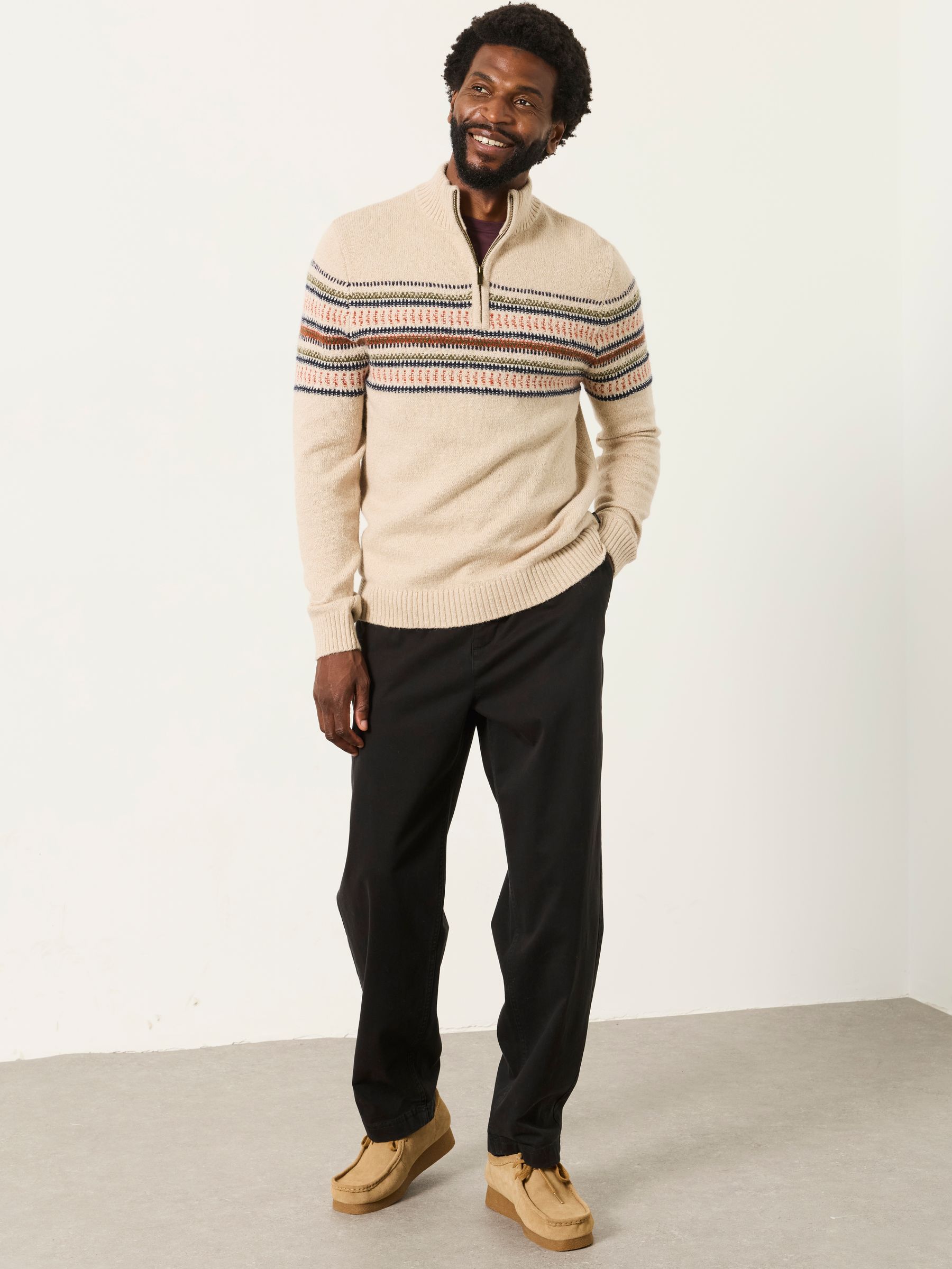Selkirk Light Natural Pattern Half Neck Jumper - Image 4 of 5